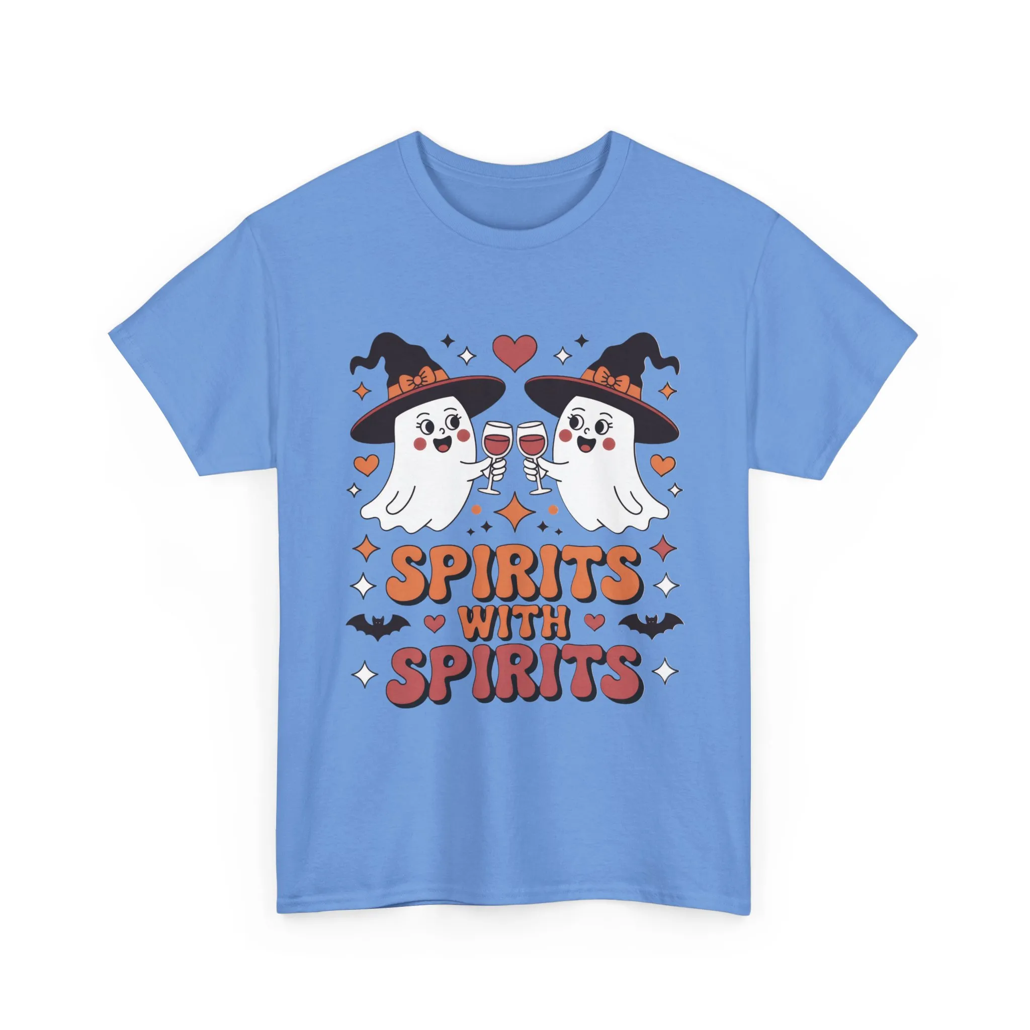 Spirits With Spirits Women's Halloween T-Shirt, Funny Ghost Drinking Wine Tee, Witches Party Shirt, Spooky Season Gift for Her - Image 13