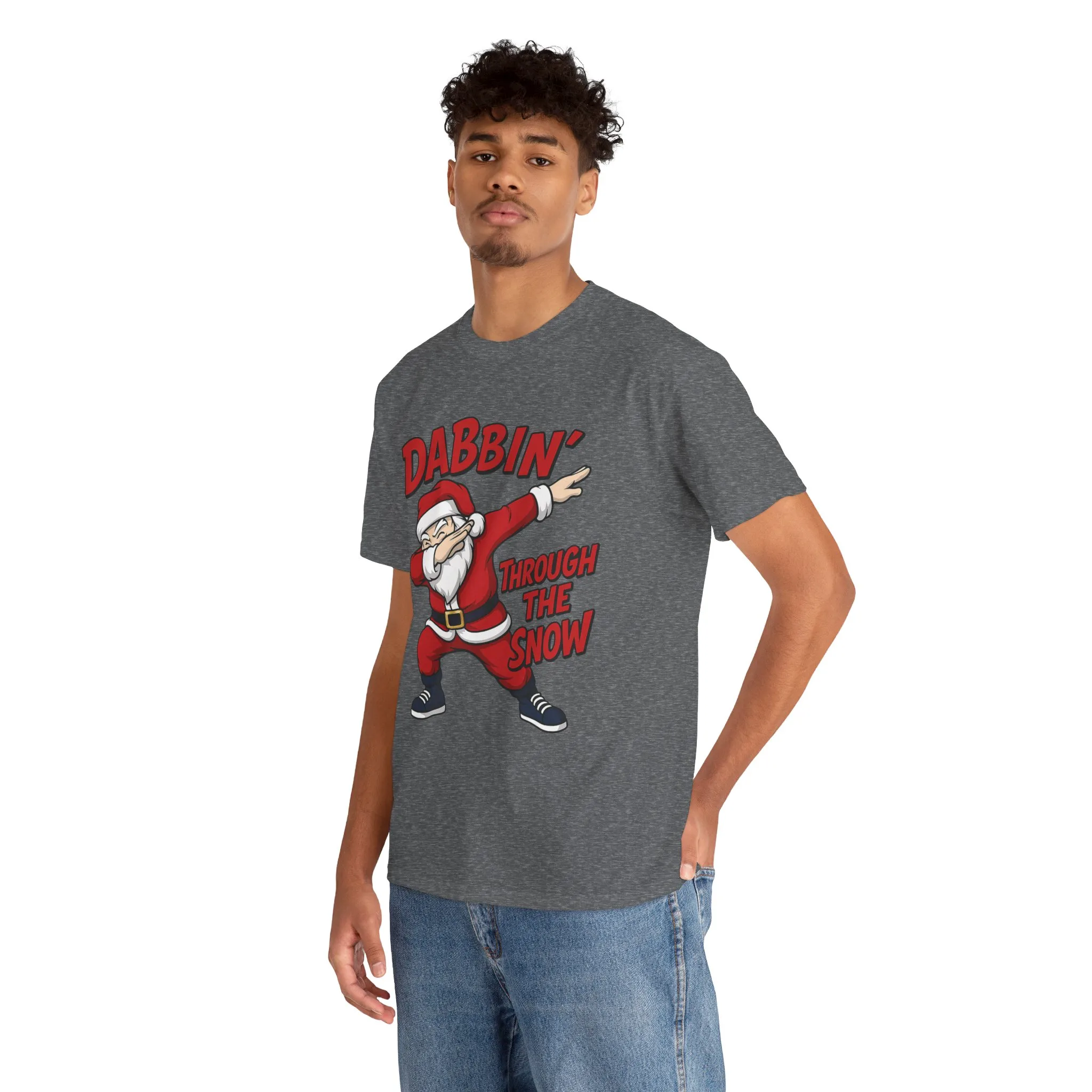 Dabbin Through The Snow Santa Men's Christmas T-Shirt, Funny Holiday Tee - Image 15