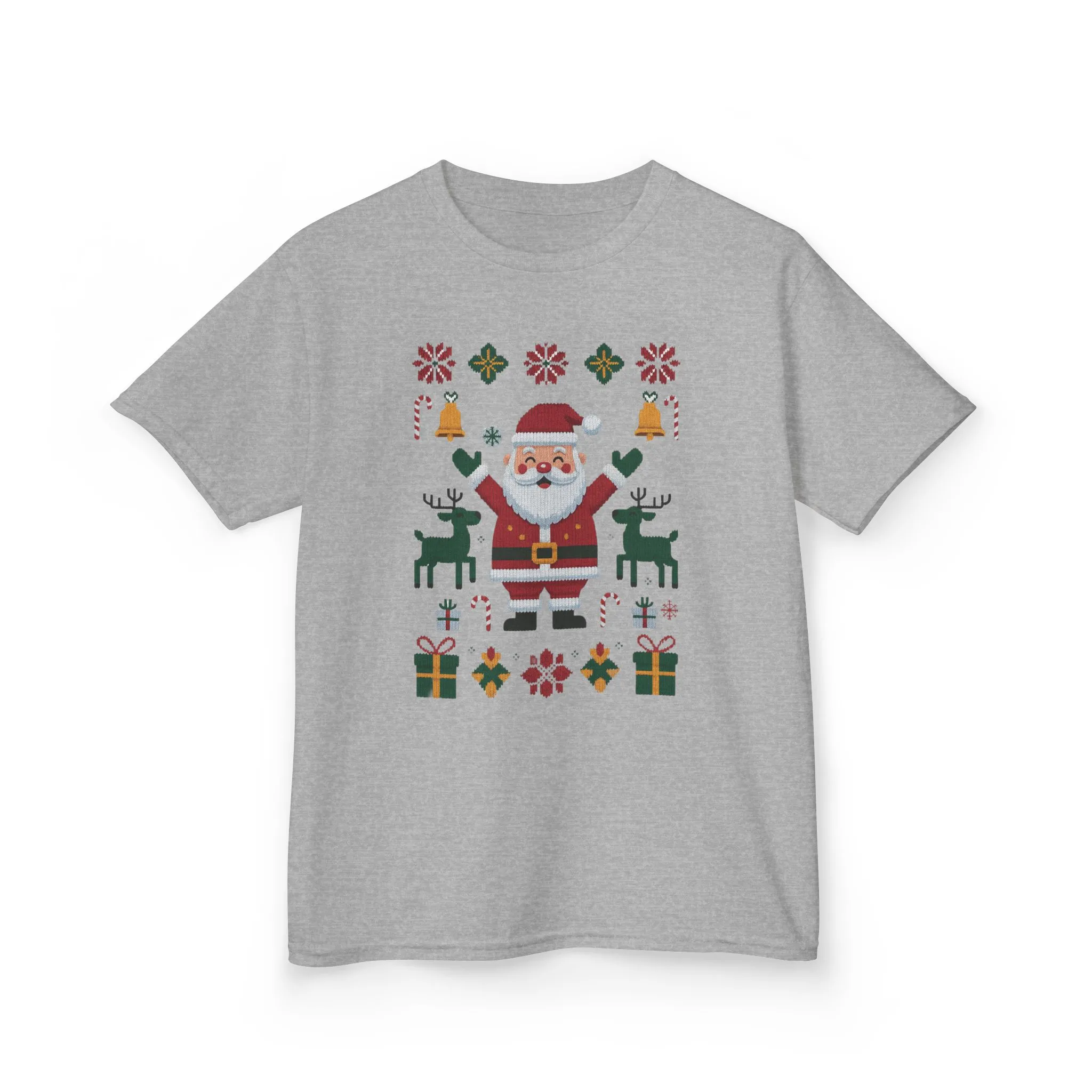 Kids Santa Christmas T-Shirt, Cute Reindeer Holiday Tee, Classic Christmas Shirt for Girls - Image 7