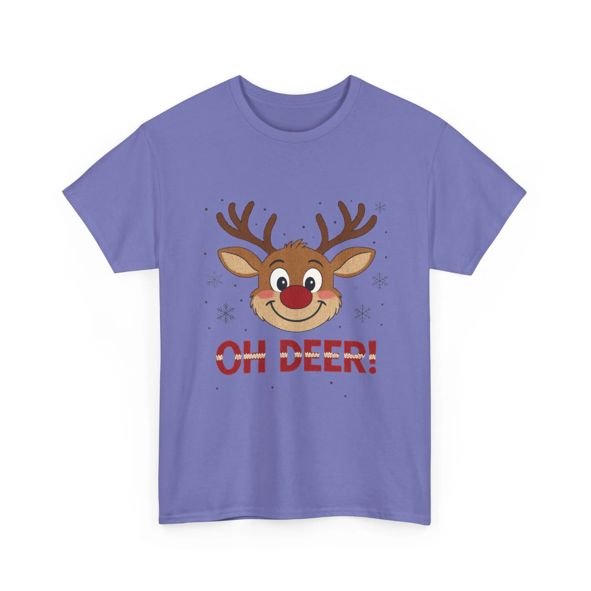 Women's Oh Deer Christmas T-Shirt, Cute Reindeer Holiday Graphic Tee, Women's Heavy Cotton Tee - Image 16