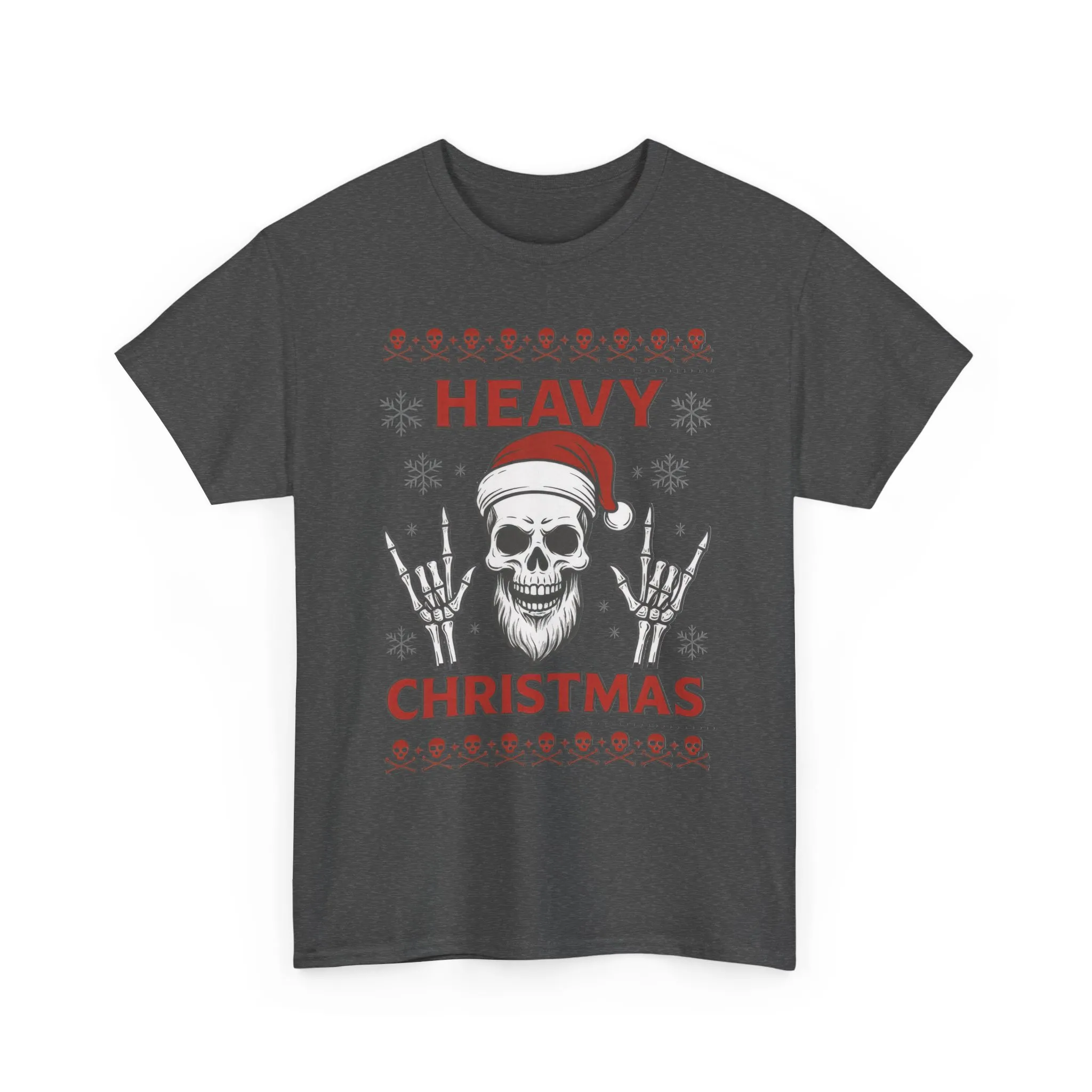 Heavy Christmas Men's T-Shirt, Metal Santa Skull Holiday Pullover for Men - Image 10