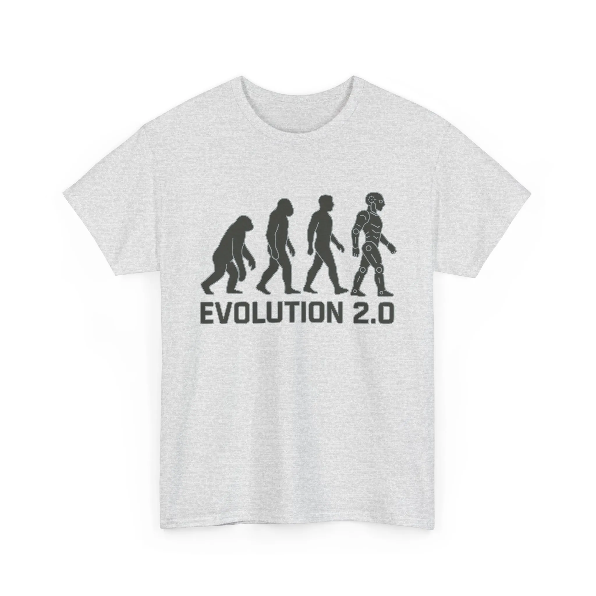 Evolution 2.0 Futuristic Robot Human Evolution T-Shirt, Cyberpunk Tech Graphic Tee for Men, Modern AI Inspired Sci-Fi Shirt - Image 2