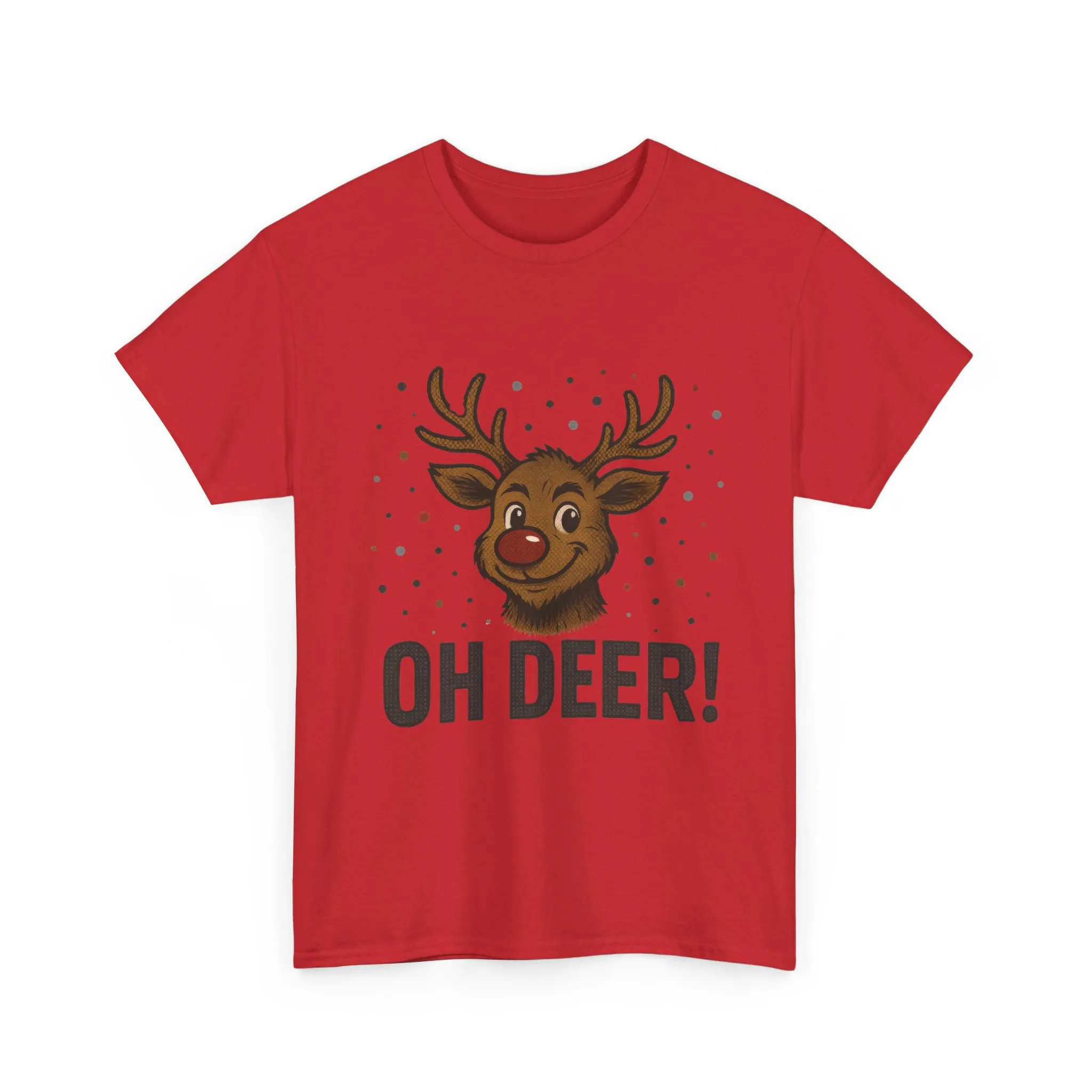 Men's Oh Deer Funny Christmas T-Shirt, Reindeer Holiday Graphic Tee - Image 22