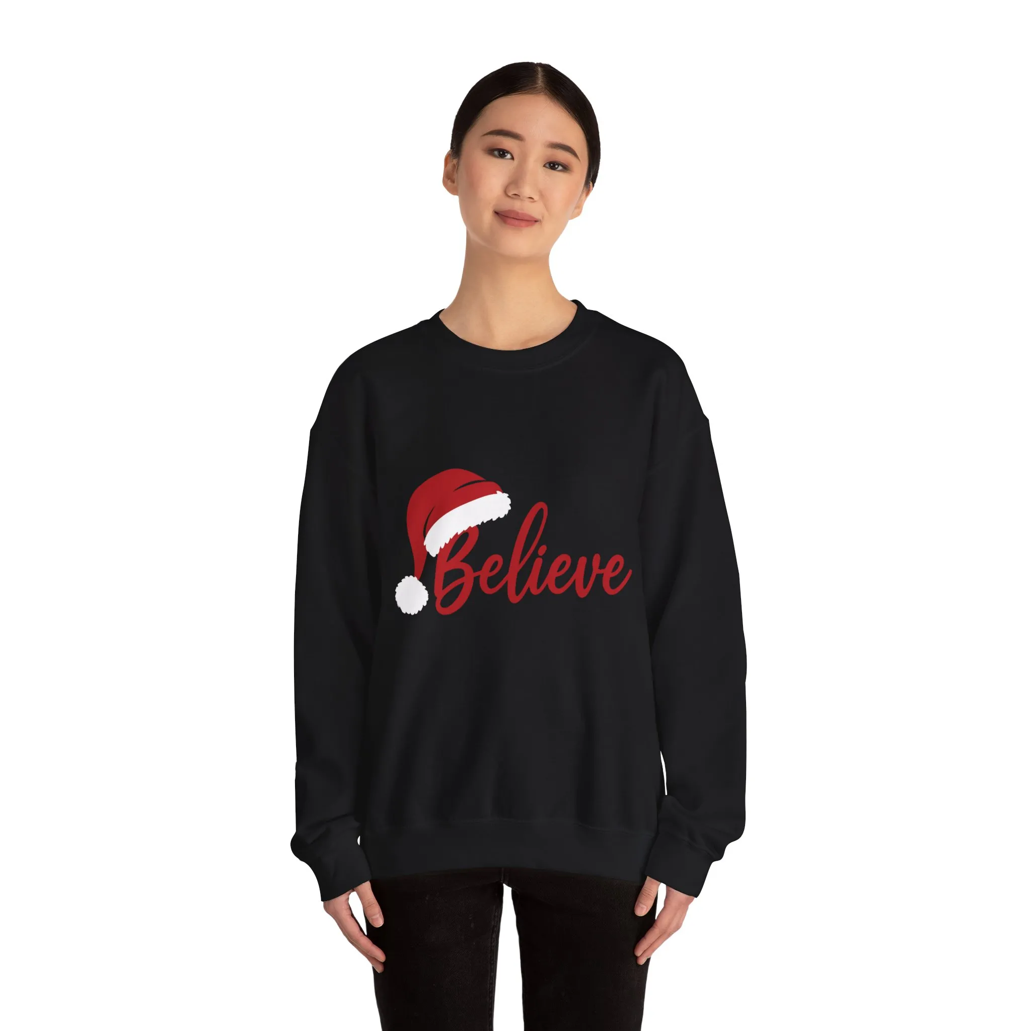 Believe Christmas Women's Sweatshirt, Minimalist Holiday Crewneck, Cozy Sweatshirt for Women - Image 5