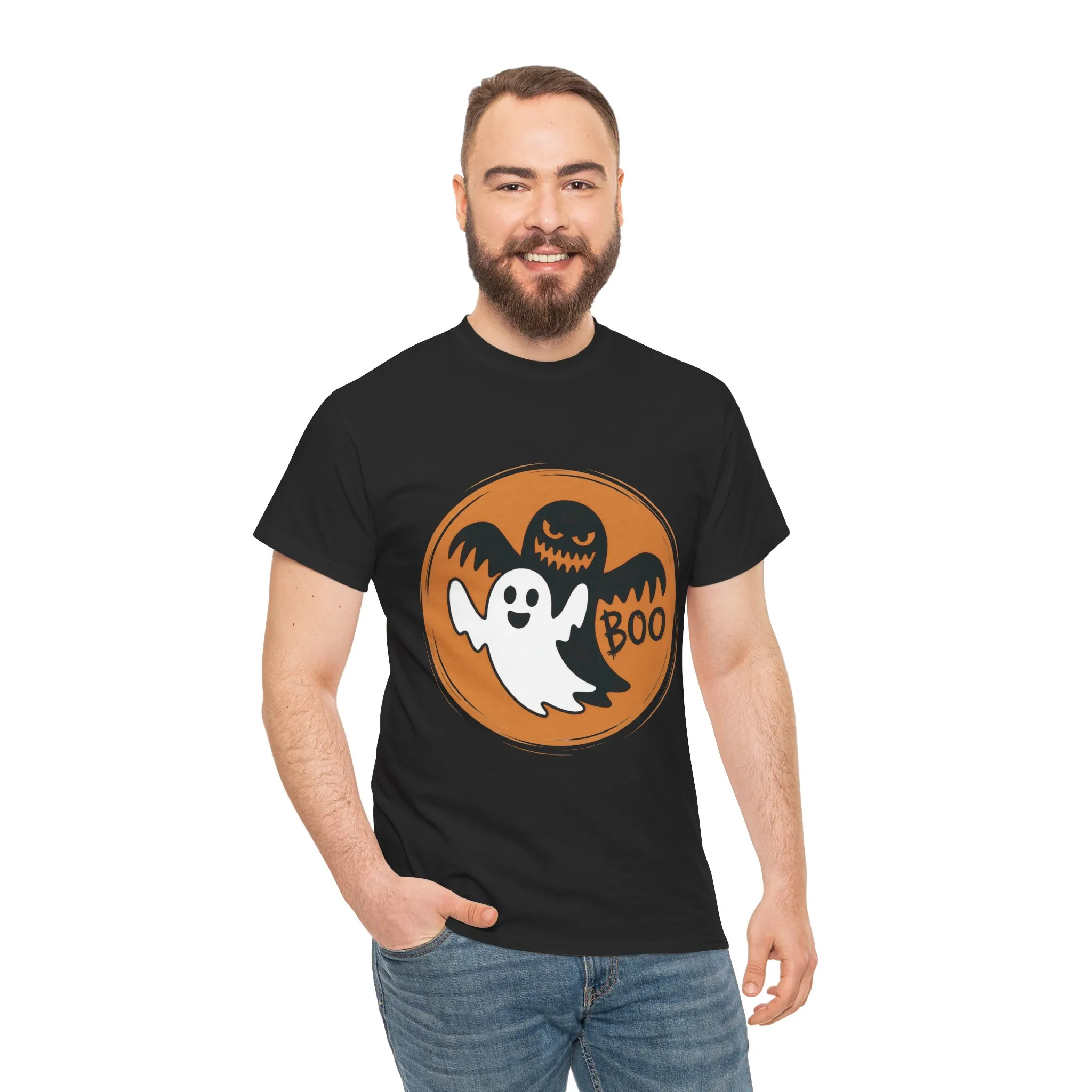 Halloween Ghost Men's T-Shirt, Cute Spooky BOO Tee, Men's Funny Scary Shirt for Men - Image 5