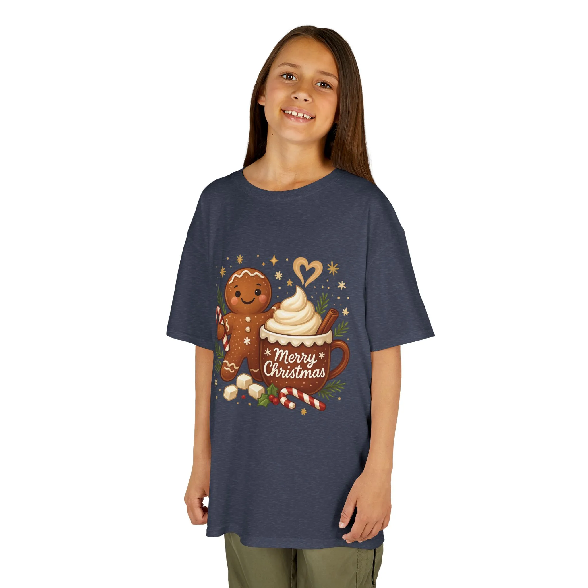 Gingerbread - Hot Cocoa Christmas Shirt for Kids, Cute Holiday Girls Tee, Kids Heavy Cotton™ Tee - Image 14