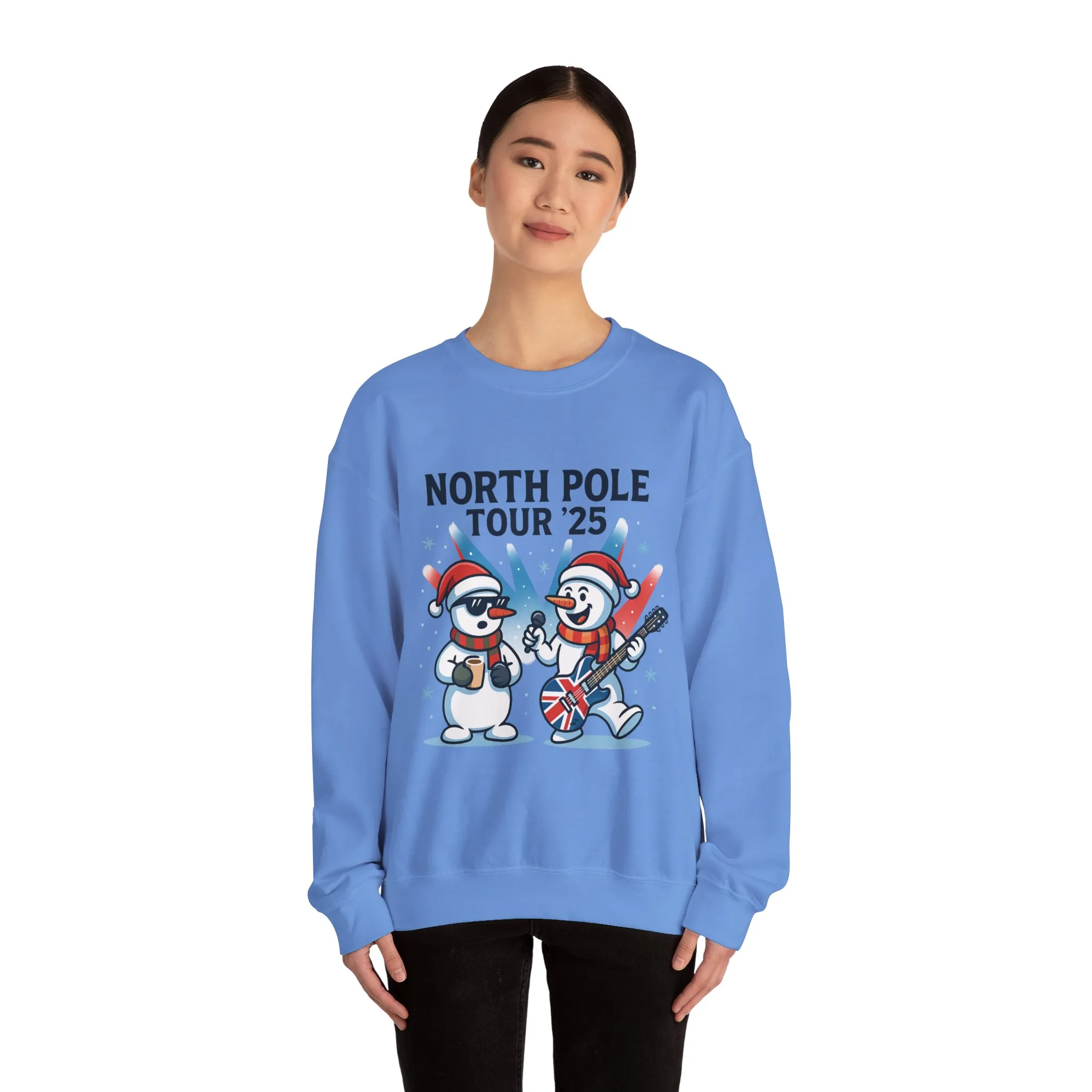 North Pole Tour 25 Women's Christmas Sweatshirt, Funny Rock Holiday Jumper - Image 8