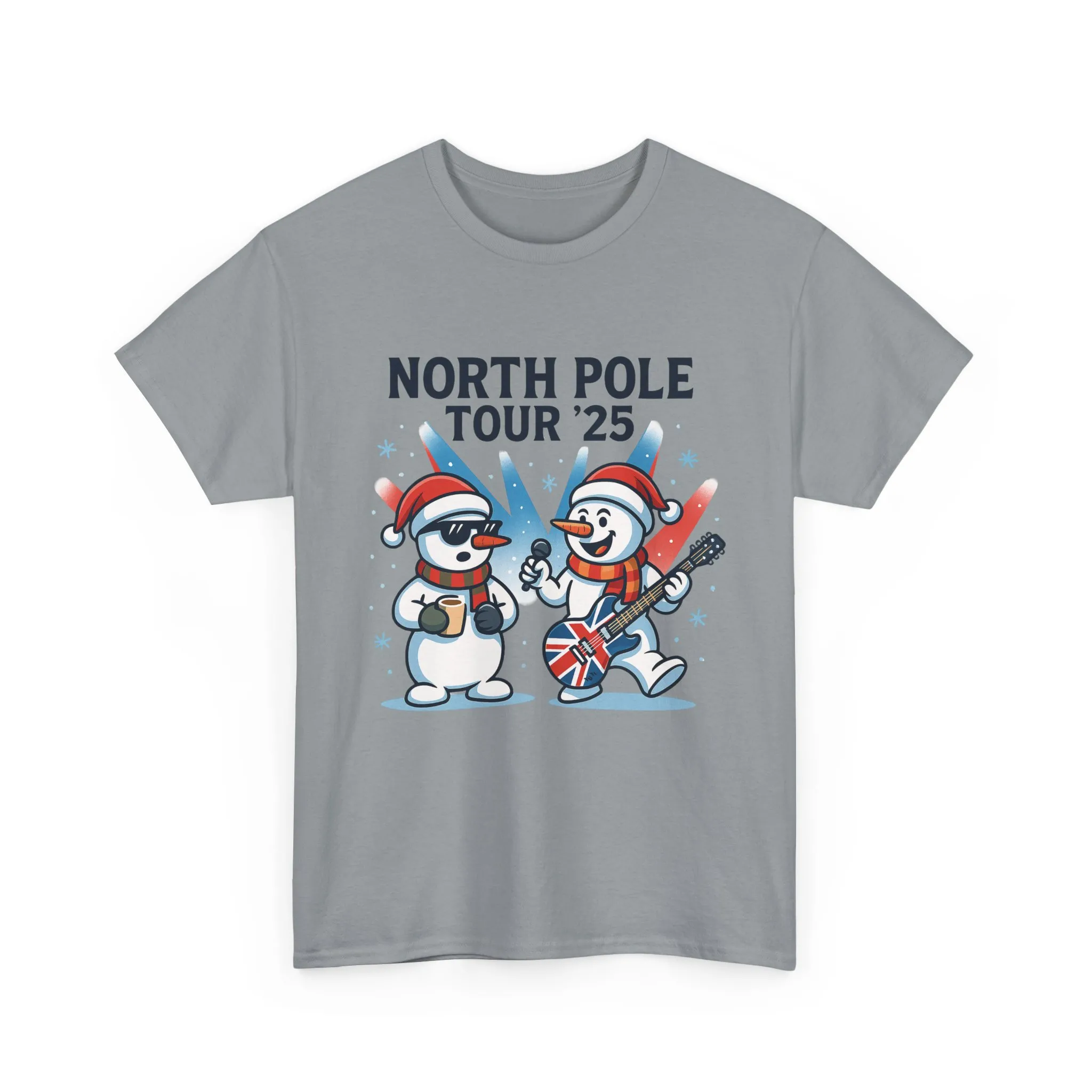 North Pole Tour 25 Men's Christmas T-Shirt, Funny Rock Music Holiday Tee - Image 10