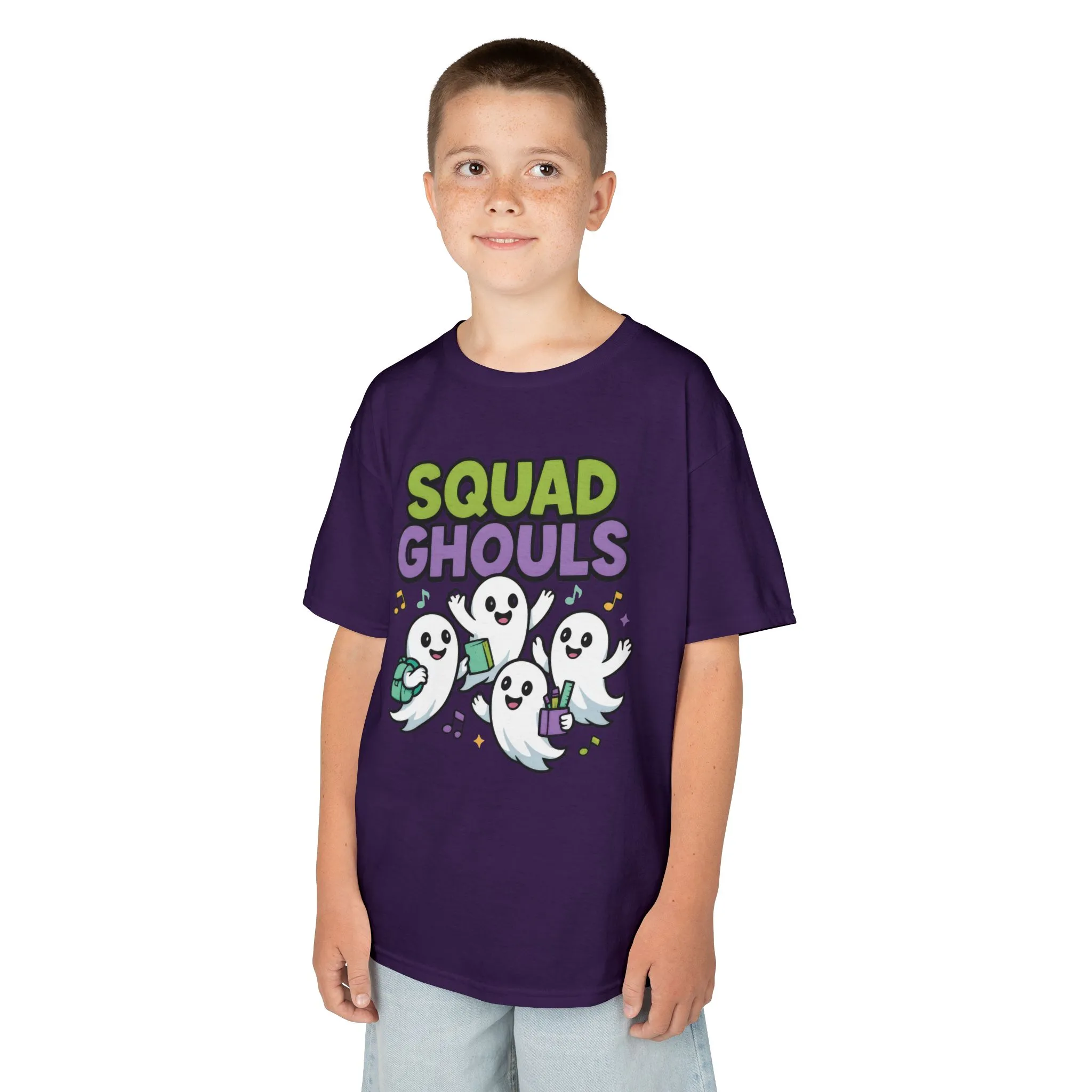 Kids Squad Ghouls T-Shirt, Cute Ghost Friends School Shirt, Halloween Back to School Tee for Boys & Girls - Image 21