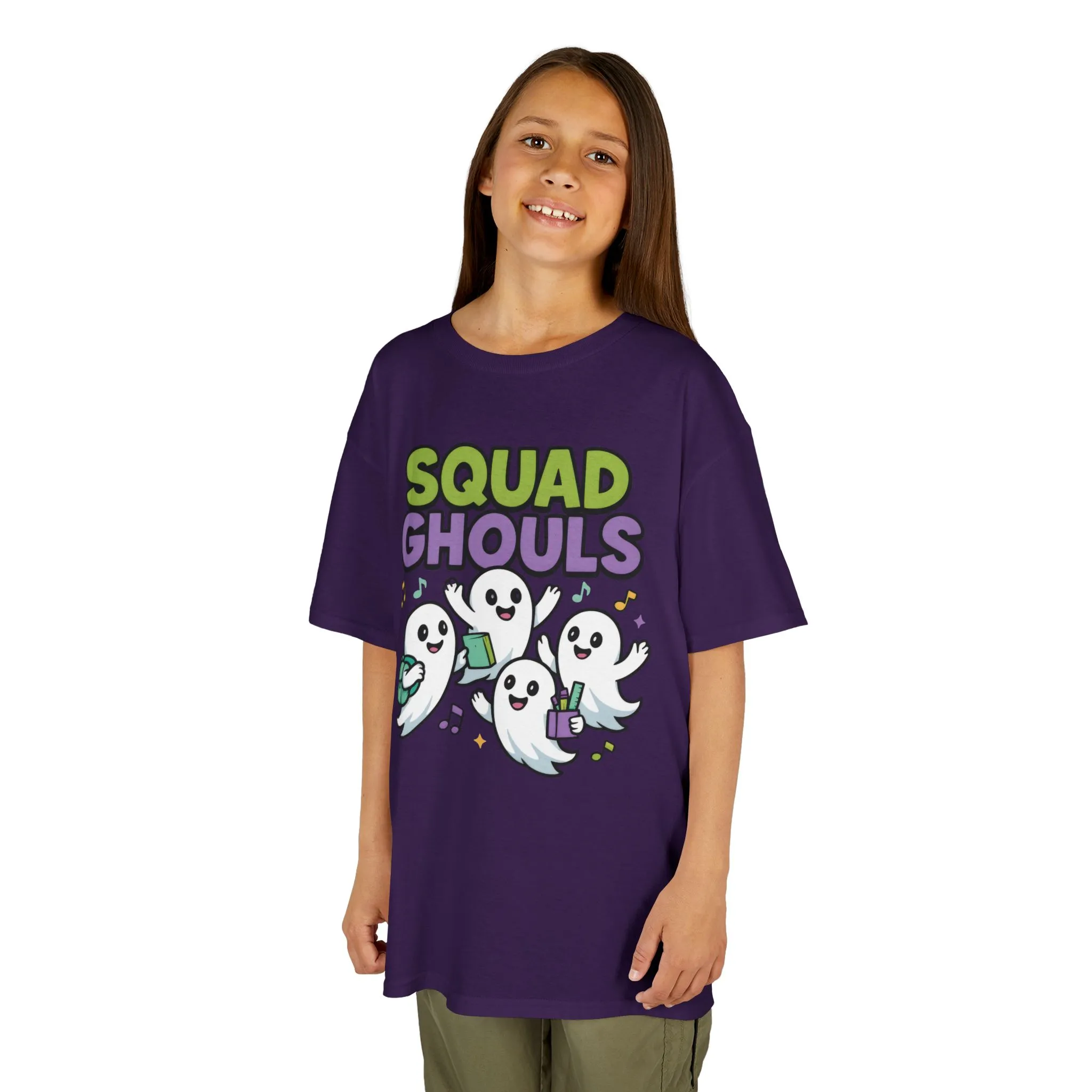 Kids Squad Ghouls T-Shirt, Cute Ghost Friends School Shirt, Halloween Back to School Tee for Boys & Girls - Image 20
