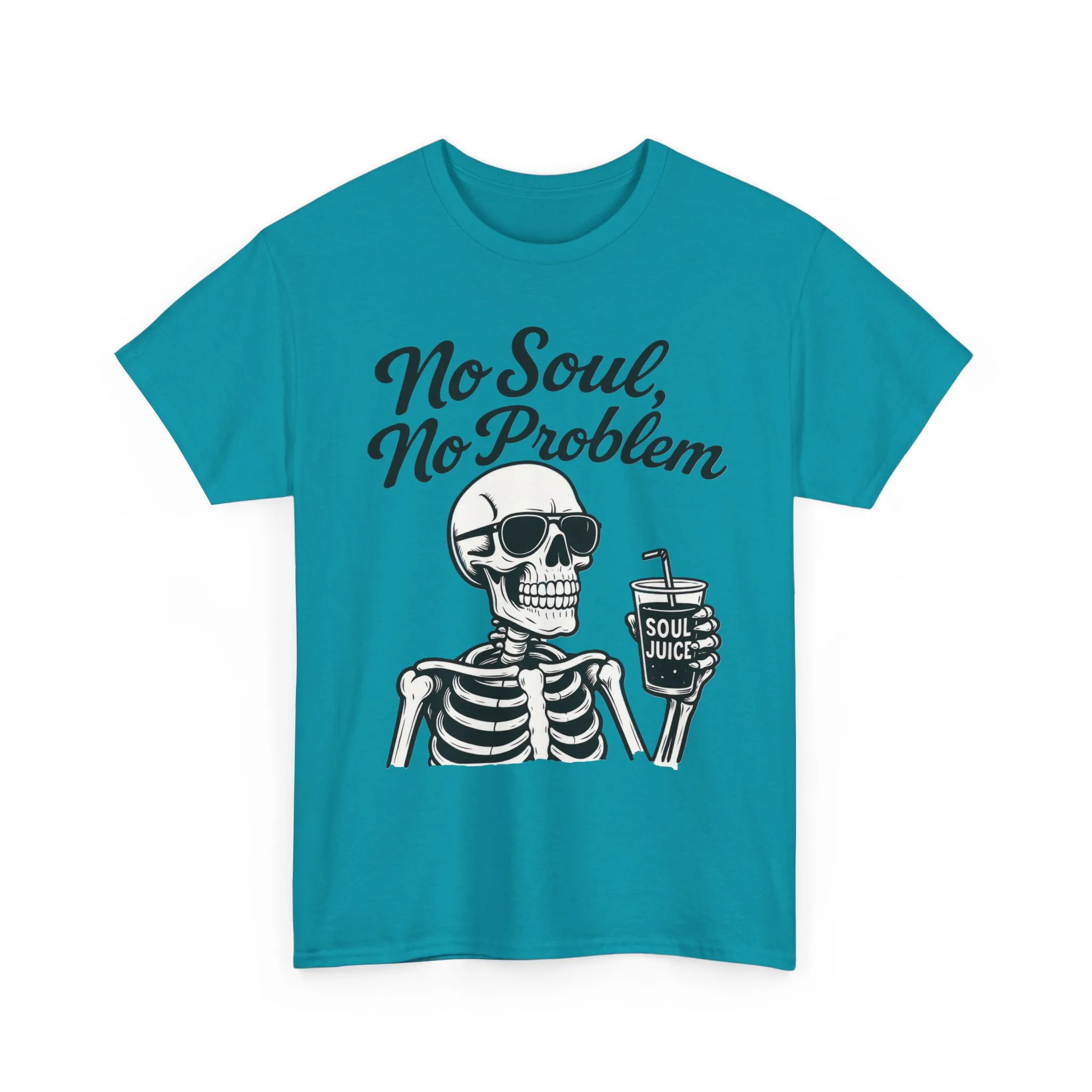 No Soul No Problem Skeleton T-Shirt for Men, Funny Gothic Skull Tee, Cool Spooky Halloween Shirt, Dark Humor Skeleton Graphic Top - Image 21