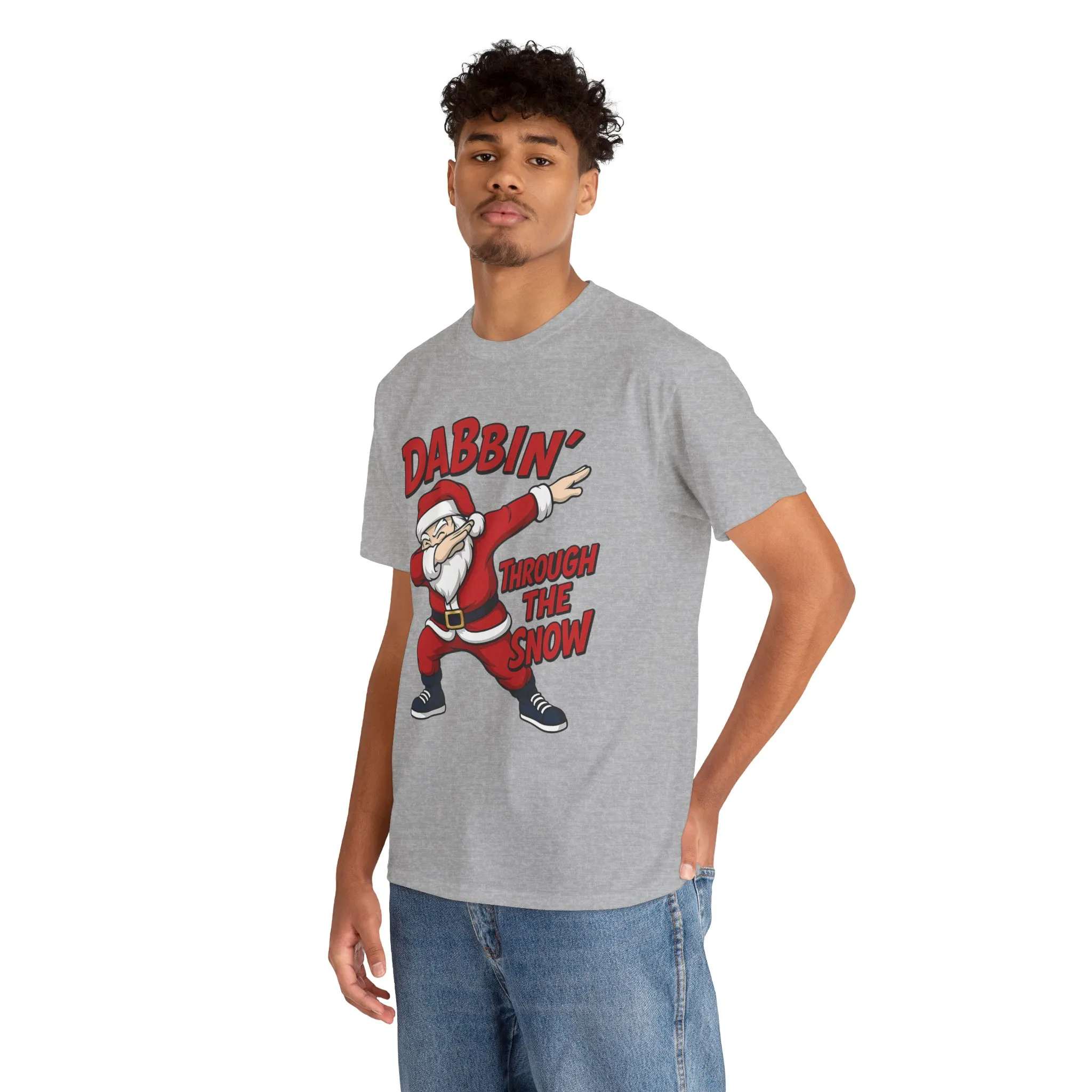 Dabbin Through The Snow Santa Men's Christmas T-Shirt, Funny Holiday Tee - Image 11
