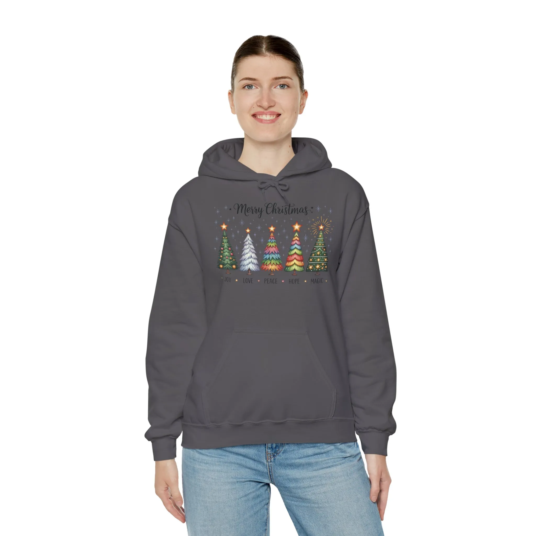 Merry Christmas Women's Hoodie, Joy Love Peace Hope Magic Holiday Hoodie, Women's Heavy Blend™ Hooded Sweatshirt - Image 20