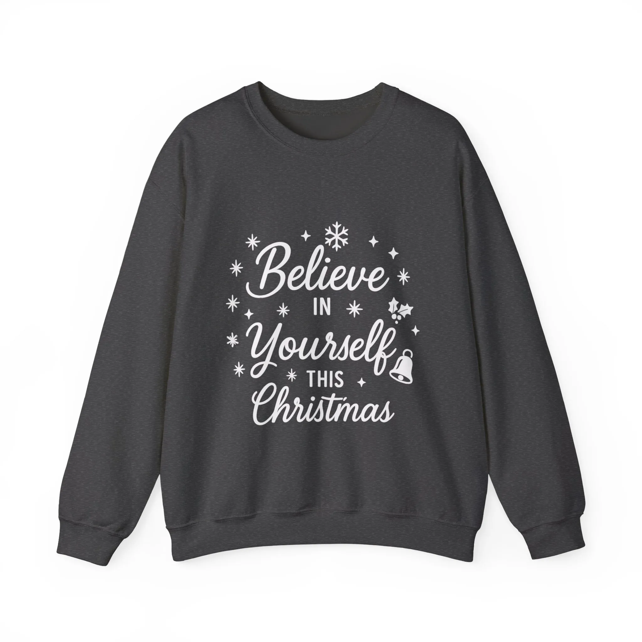 Women's Believe in the Magic Christmas Sweatshirt, Cozy Holiday Santa Hat Pullover, Women's Heavy Blend™ Crewneck Sweatshirt - Image 10