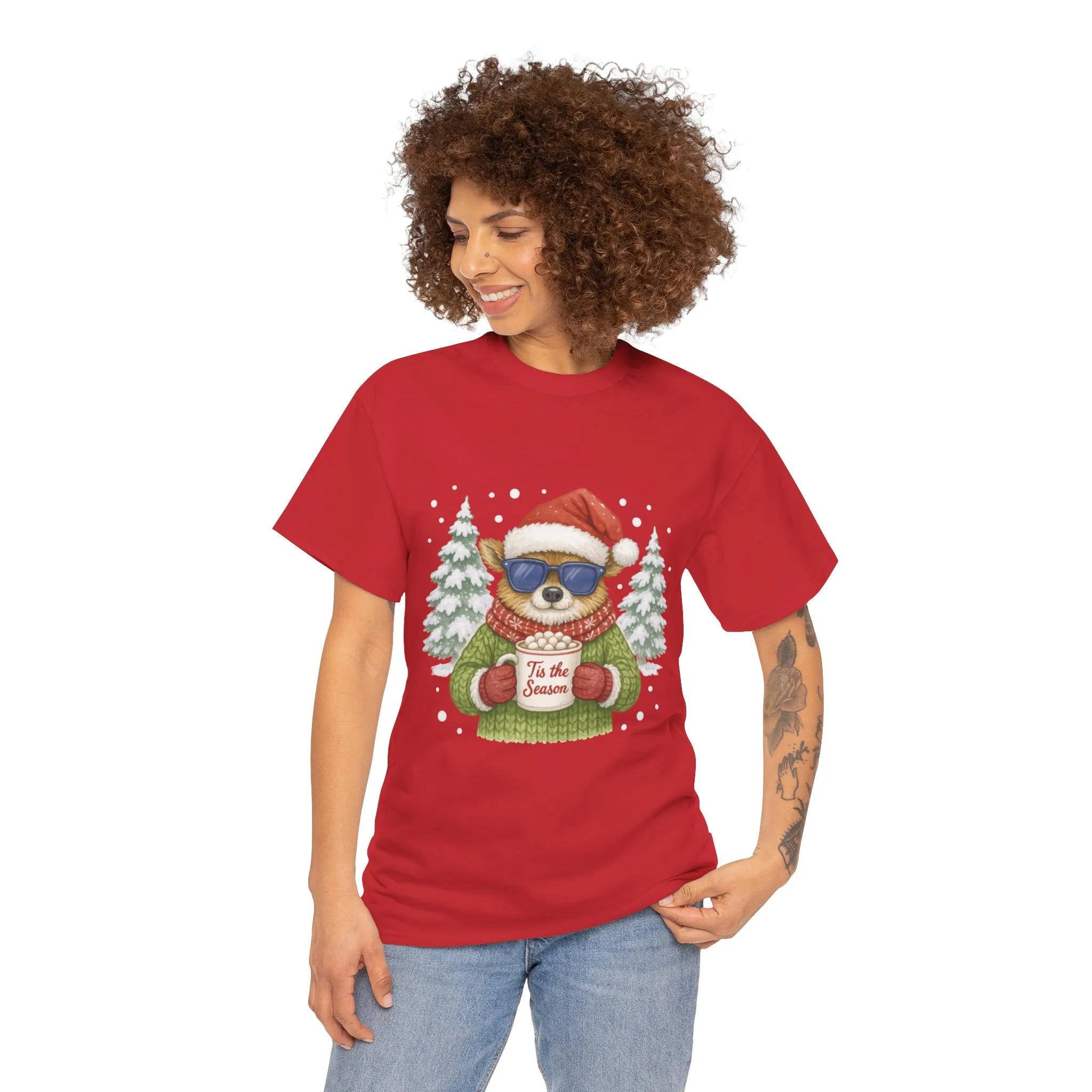 Women's Tis the Season Christmas T-Shirt, Cool Reindeer Holiday Tee - Image 26