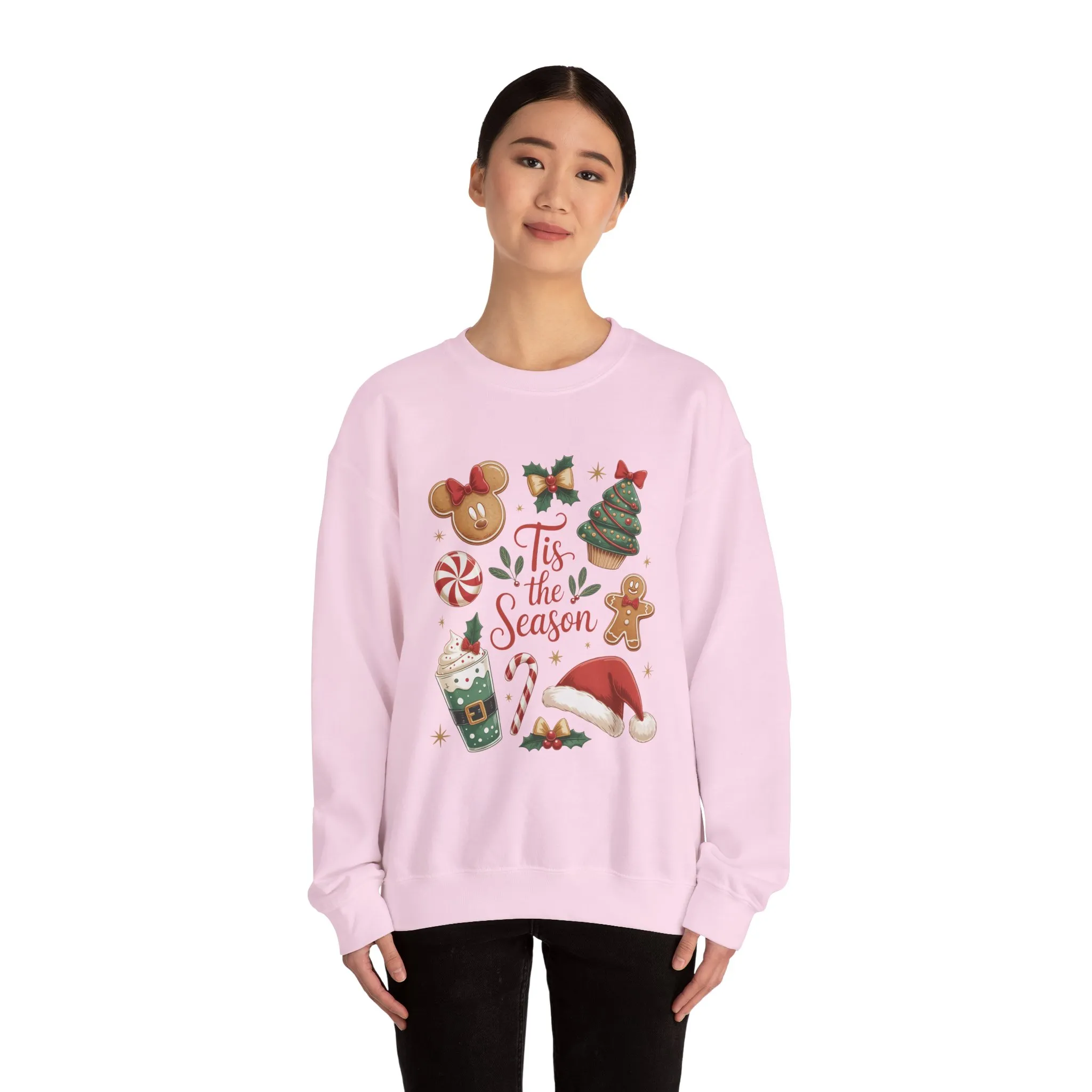 Women's Tis the Season Christmas Sweatshirt, Cozy Cookie - Cocoa Holiday Jumper, Women's Crewneck Sweatshirt - Image 24