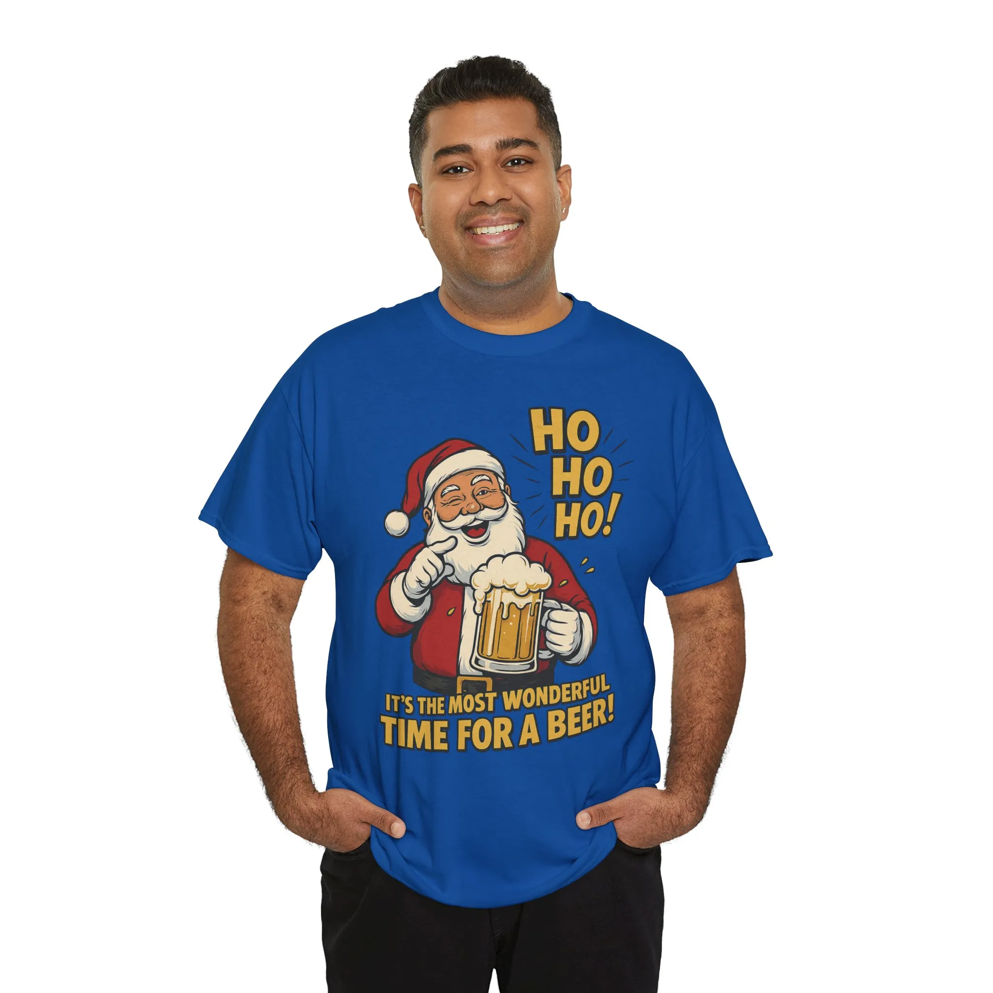 Funny Santa Beer Christmas T-Shirt, Men's Holiday Party Tee - Image 30