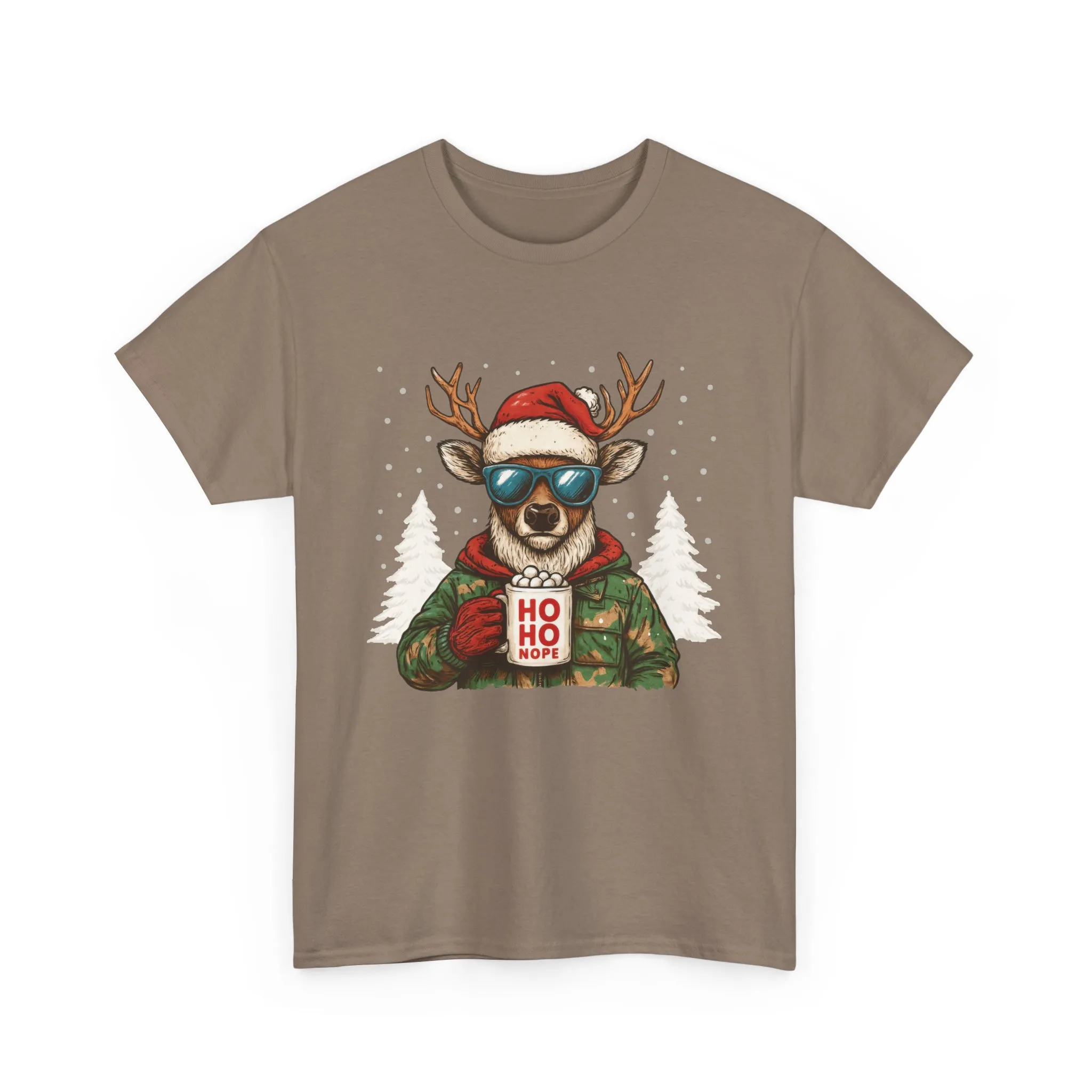 Men's HO HO NOPE Funny Christmas Sweatshirt, Cool Reindeer Pullover - Image 7