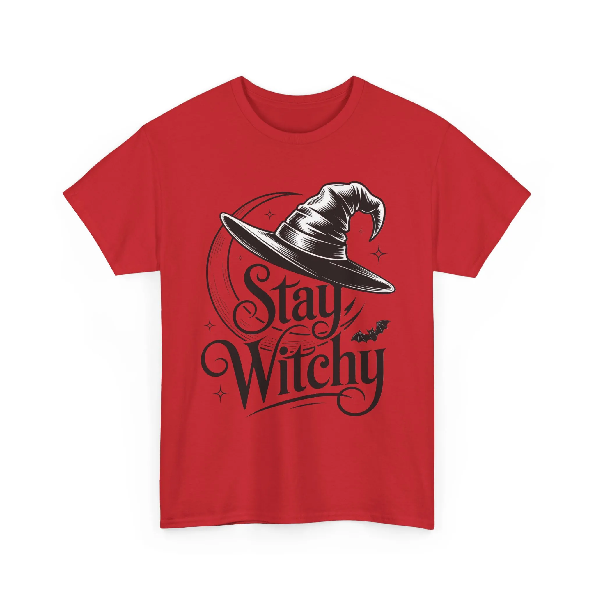 Stay Witchy Gothic Moon Witch Hat Women's T-Shirt, Minimalist Halloween Witchy Graphic Tee - Image 28