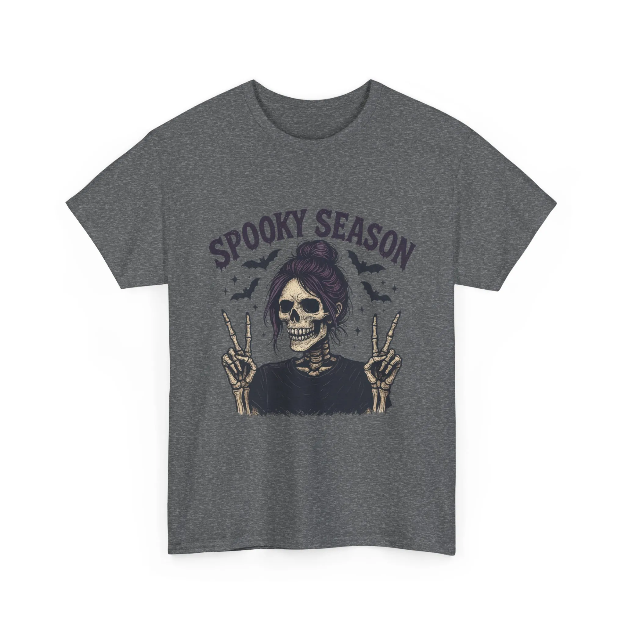 Spooky Season Women's T-Shirt, Funny Skeleton Girl Halloween Graphic Tee, Gothic Fall Shirt - Image 10