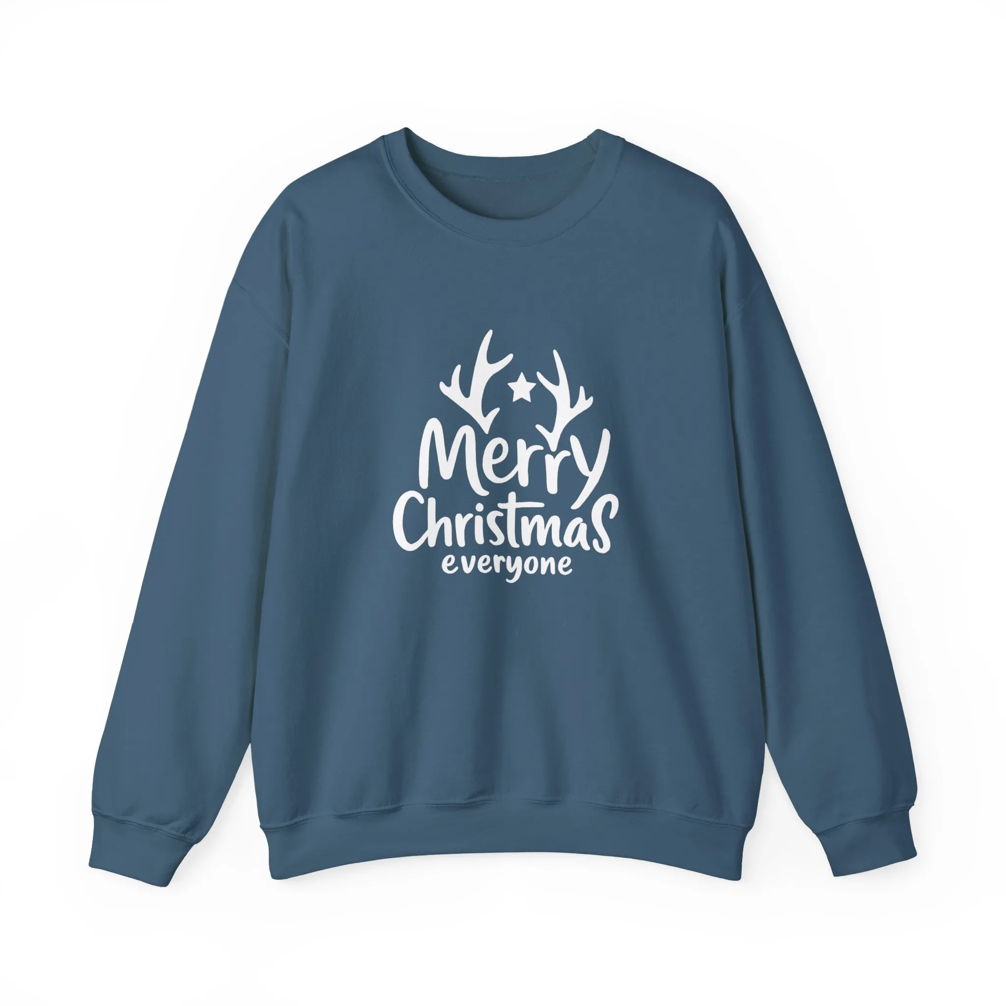 Merry Christmas Everyone Men's Sweatshirt, Classic Holiday Pullover, Minimal Winter Style Crewneck Sweatshirt - Image 2