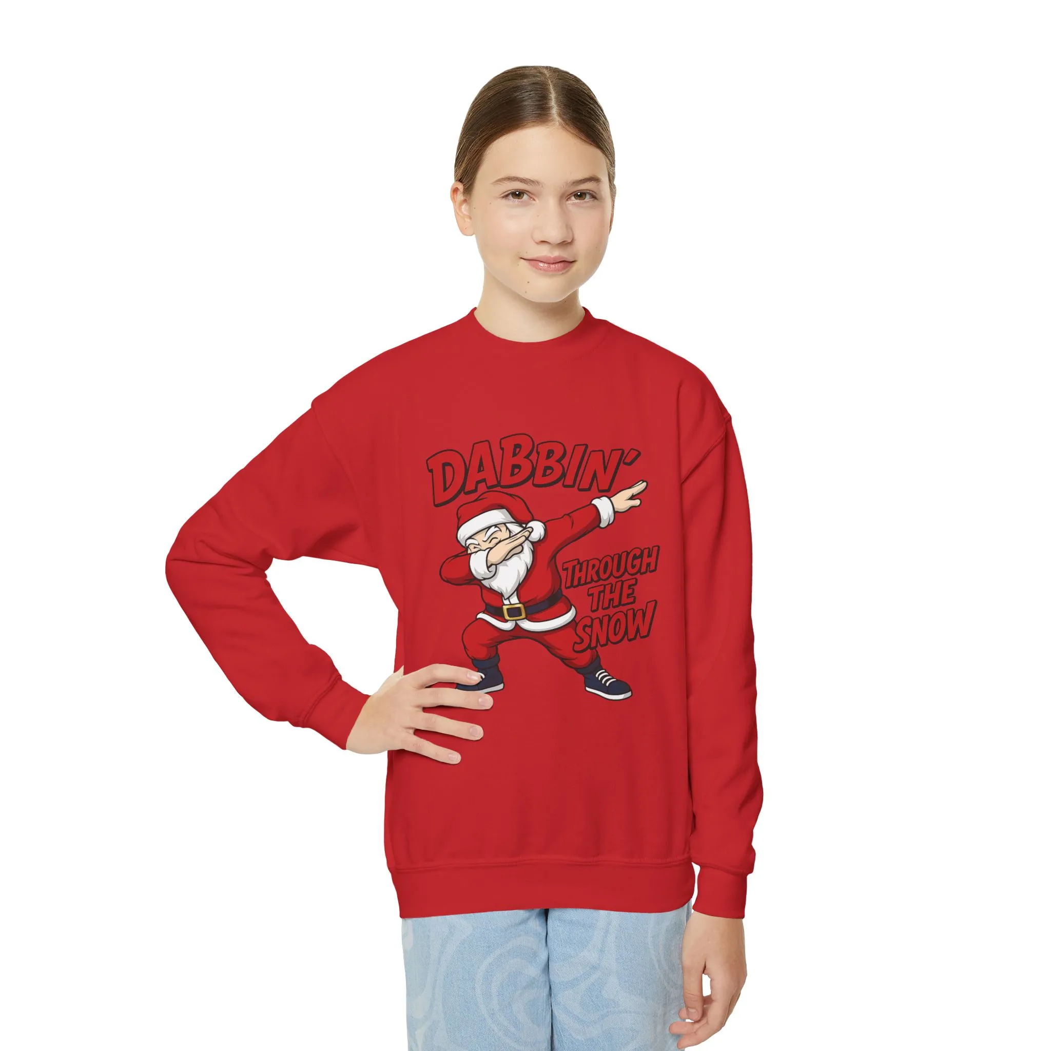 Dabbin Santa Youth Christmas Sweatshirt, Funny Holiday Jumper for Boys - Image 18