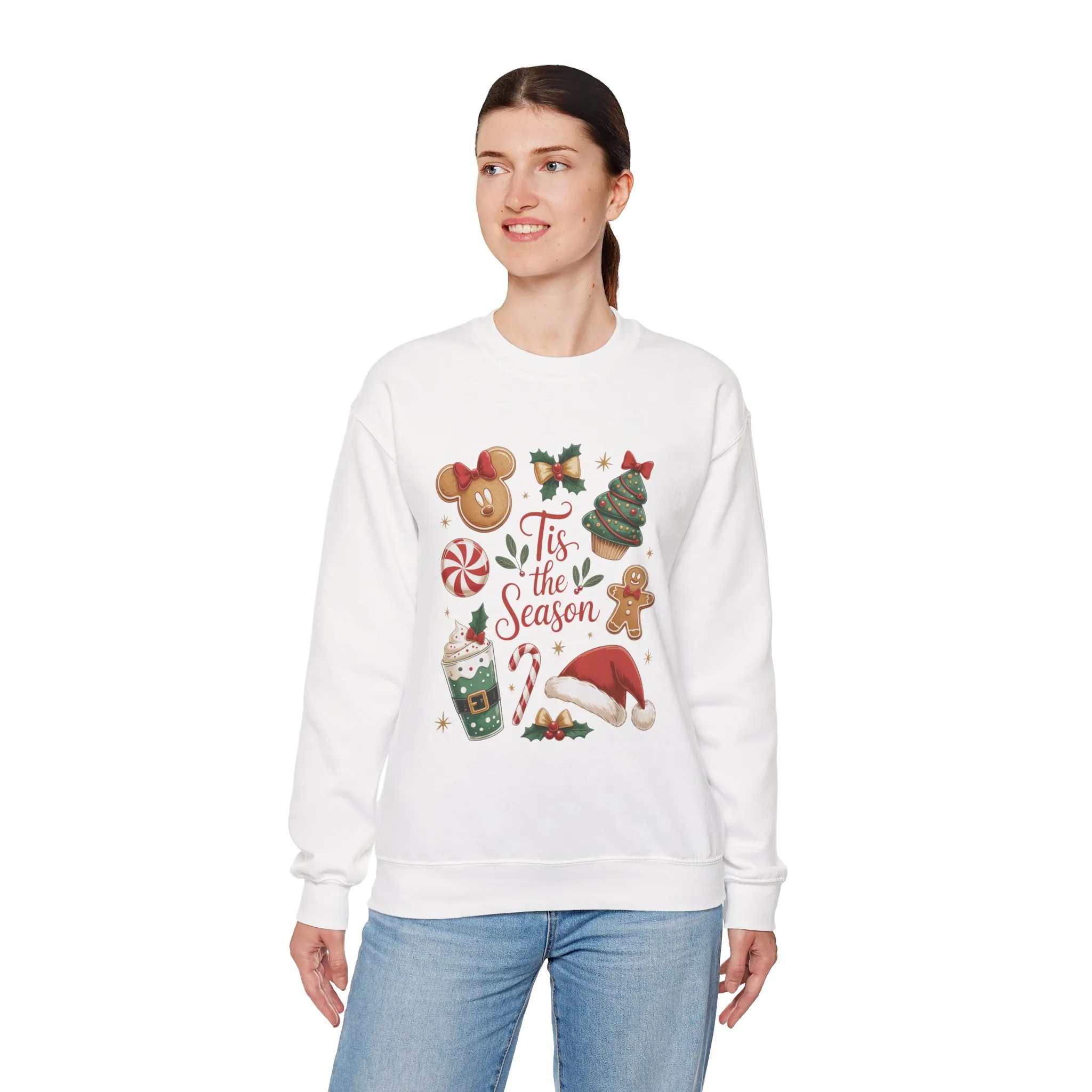 Women's Tis the Season Christmas Sweatshirt, Cozy Cookie - Cocoa Holiday Jumper, Women's Crewneck Sweatshirt - Image 5
