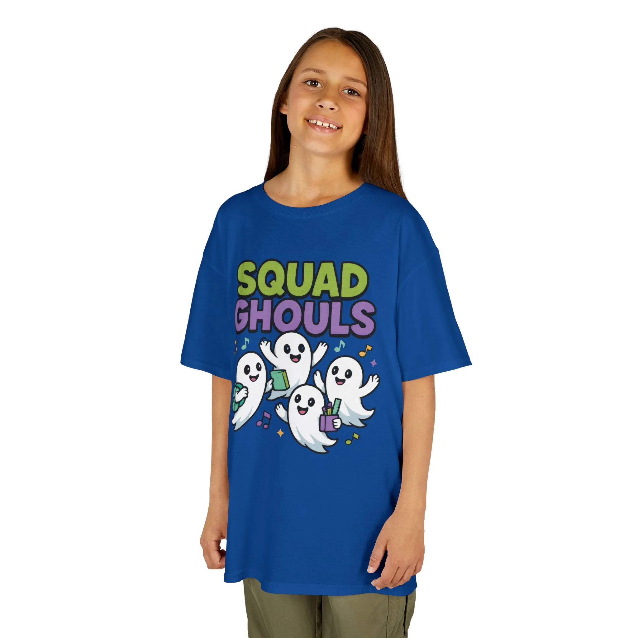 Kids Squad Ghouls T-Shirt, Cute Ghost Friends School Shirt, Halloween Back to School Tee for Boys & Girls - Image 11