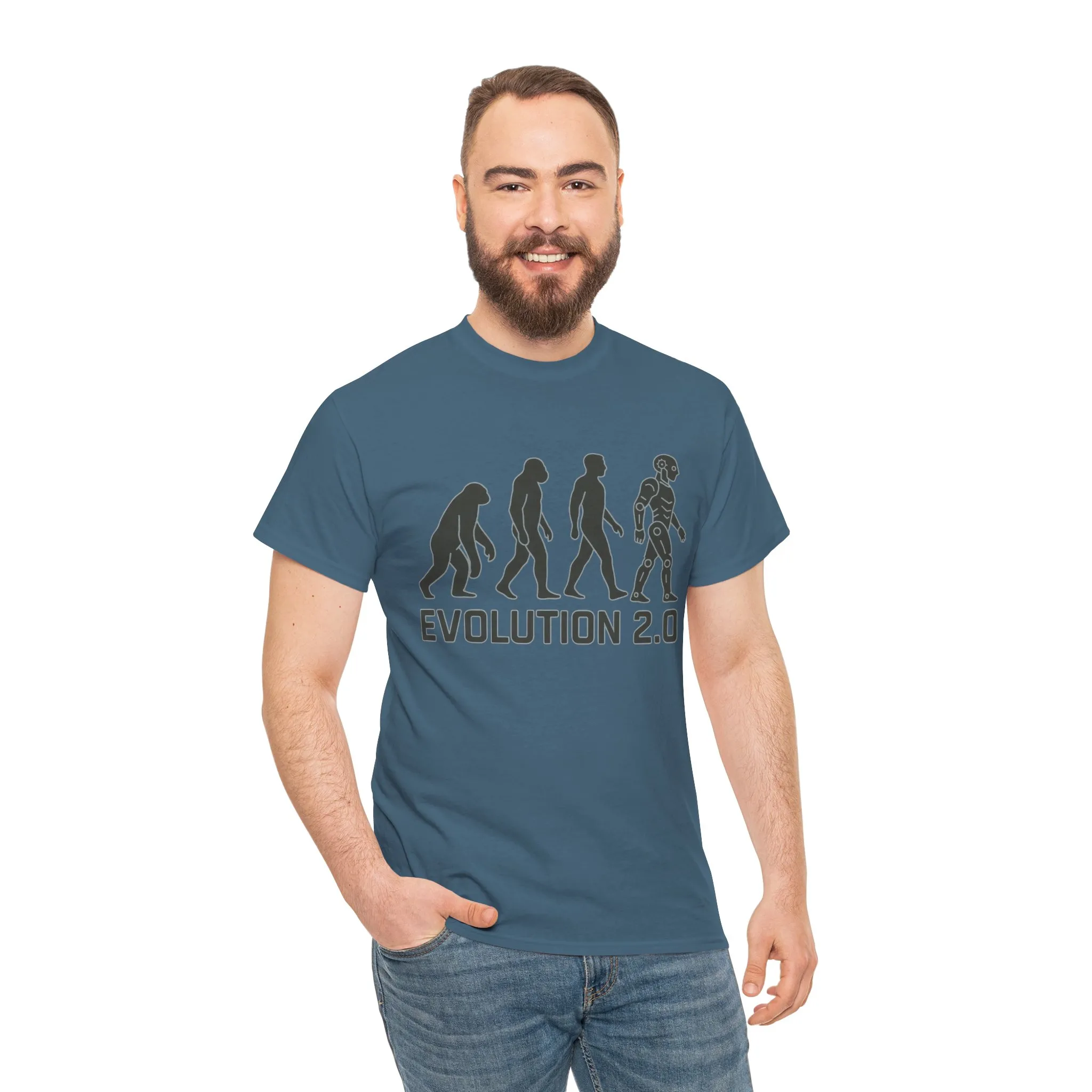 Evolution 2.0 Futuristic Robot Human Evolution T-Shirt, Cyberpunk Tech Graphic Tee for Men, Modern AI Inspired Sci-Fi Shirt - Image 22