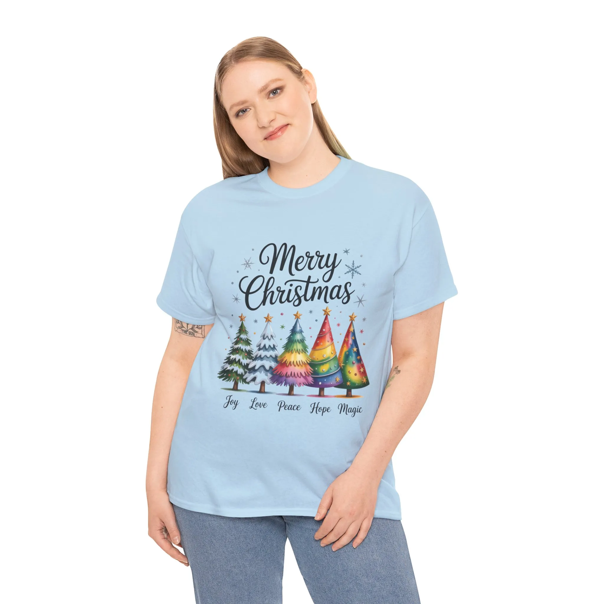 Merry Christmas Women's T-Shirt, Joy Love Peace Hope Magic Holiday Tee - Image 6