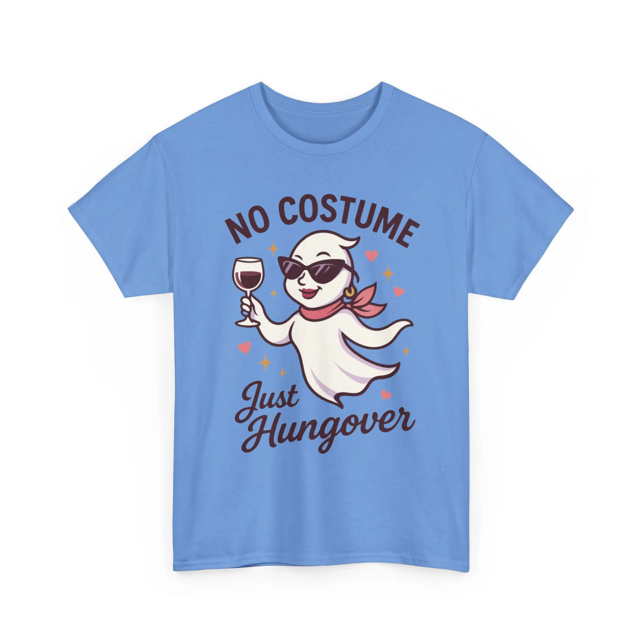 No Costume Just Hungover Women's T-Shirt, Funny Ghost Wine Halloween Party Graphic Tee - Image 13