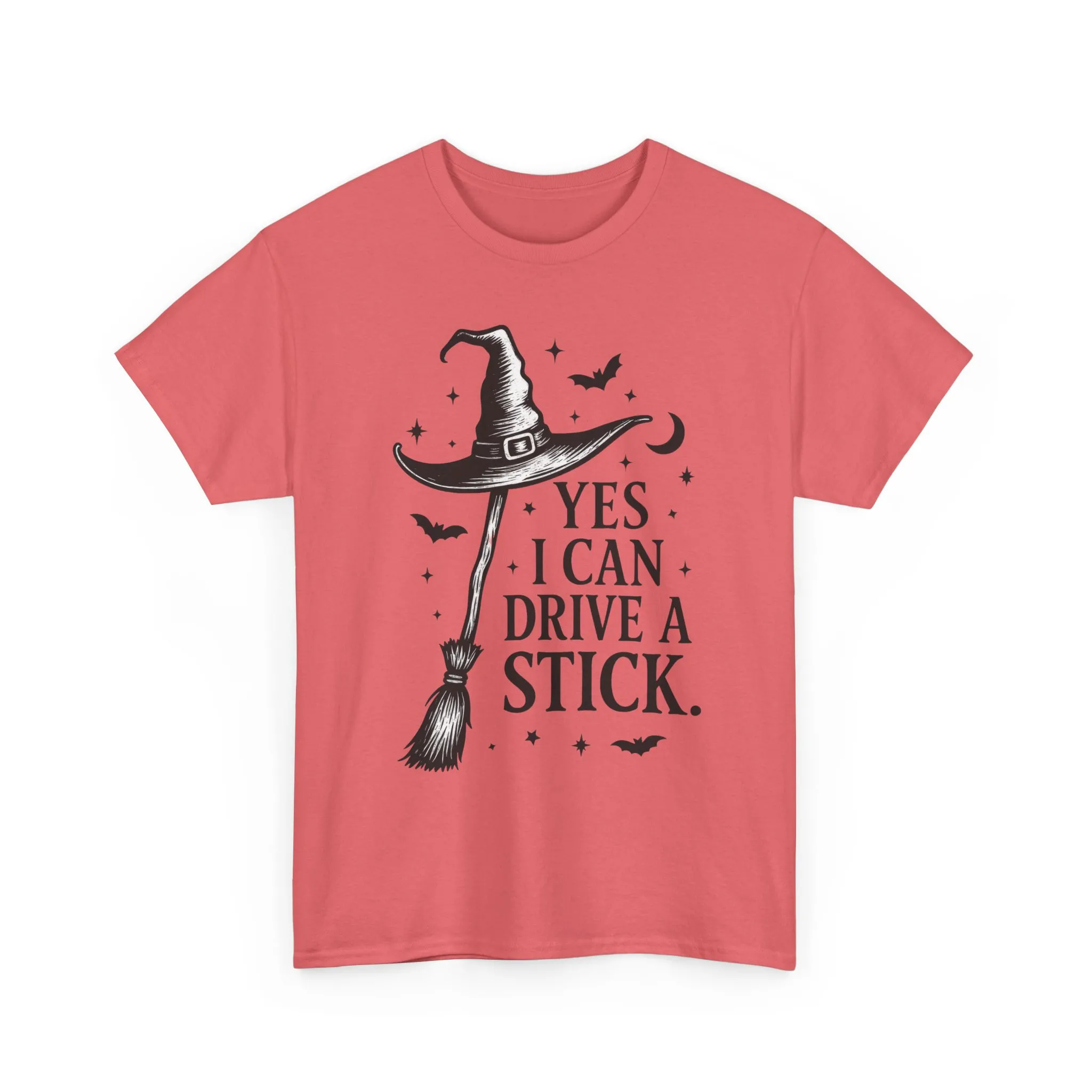 Yes I Can Drive a Stick Witch Hat Broom Halloween Women's T-Shirt, Funny Spooky Graphic Tee, Witch Shirt - Image 28
