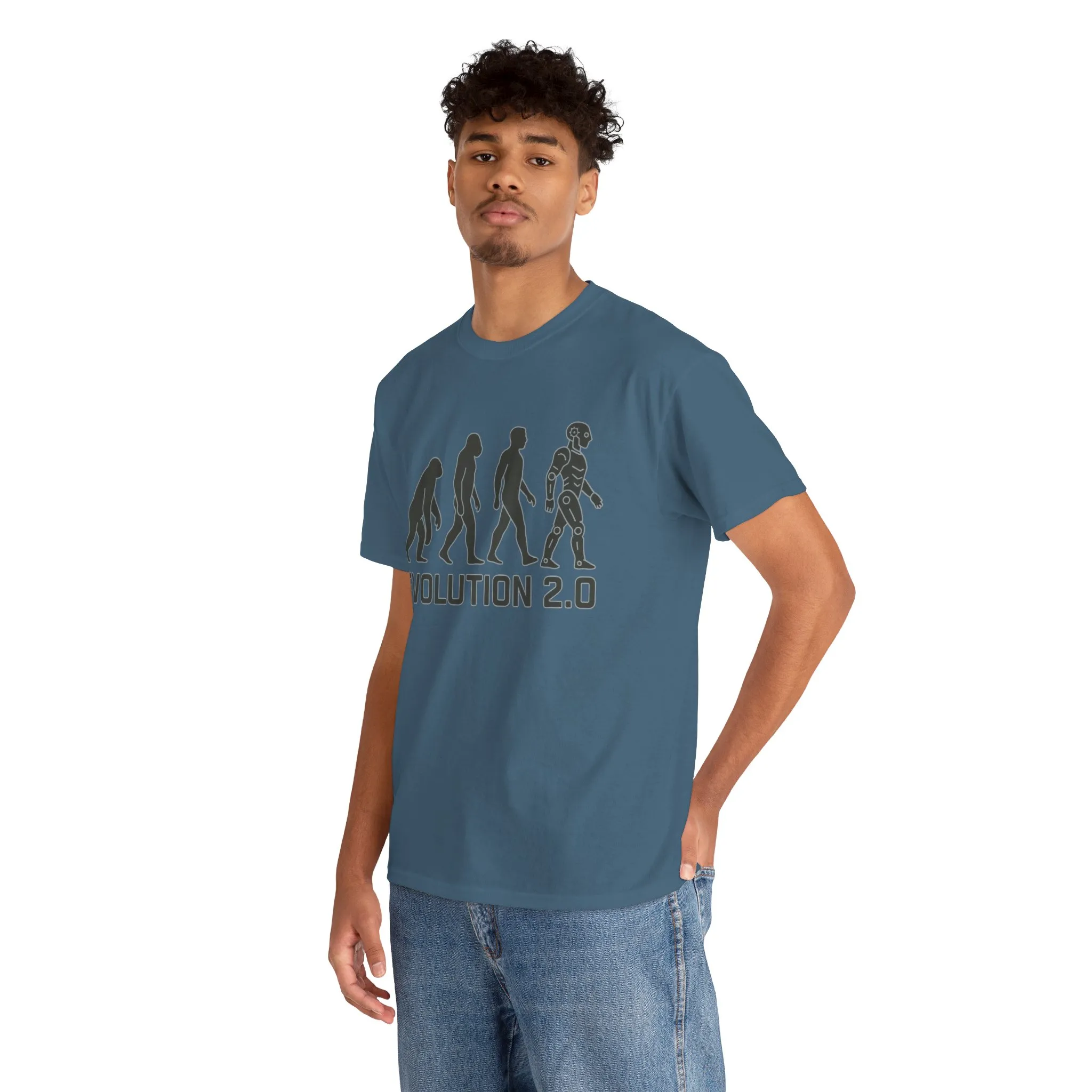Evolution 2.0 Futuristic Robot Human Evolution T-Shirt, Cyberpunk Tech Graphic Tee for Men, Modern AI Inspired Sci-Fi Shirt - Image 23