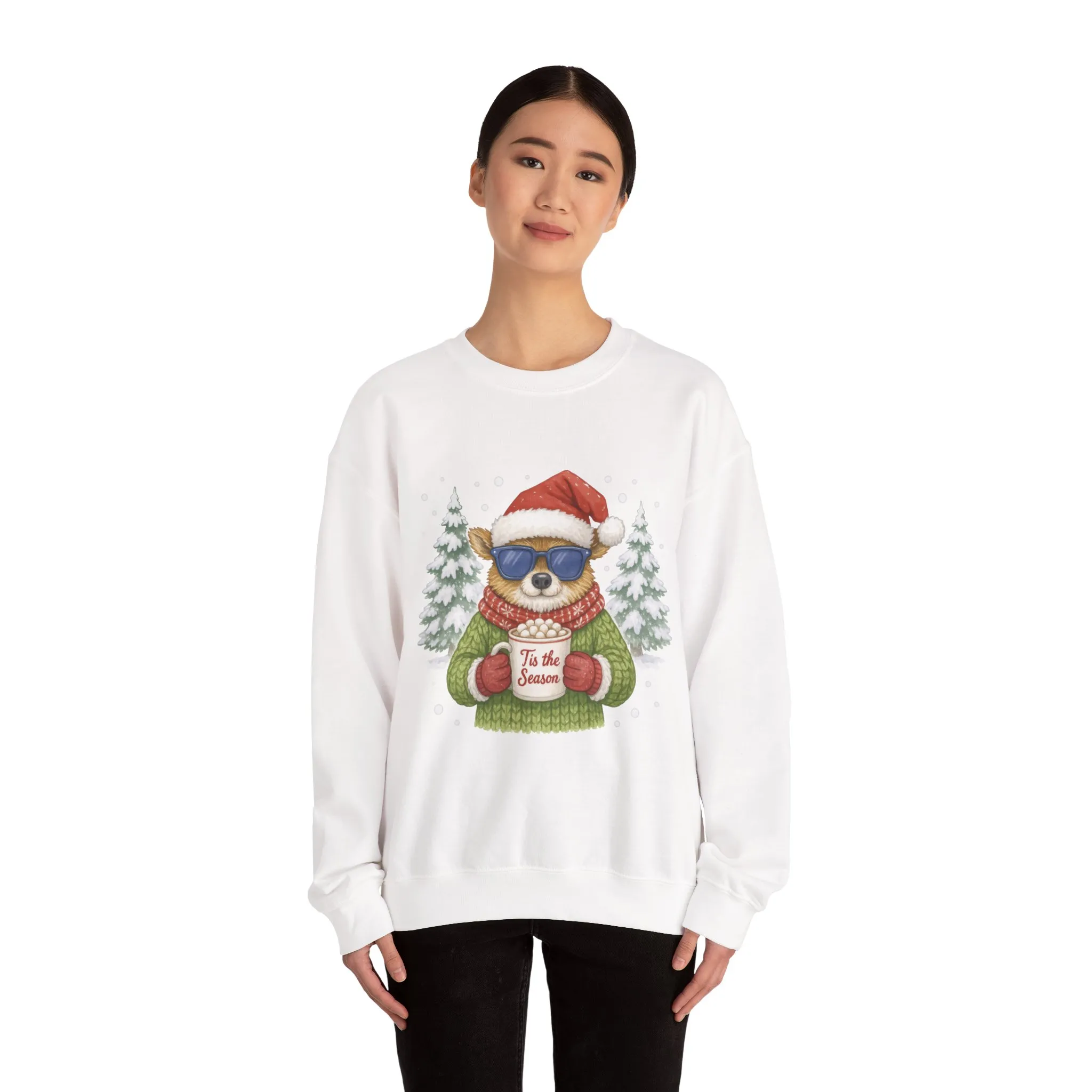Women's Tis the Season Christmas Sweatshirt, Festive Reindeer Pullover - Image 5