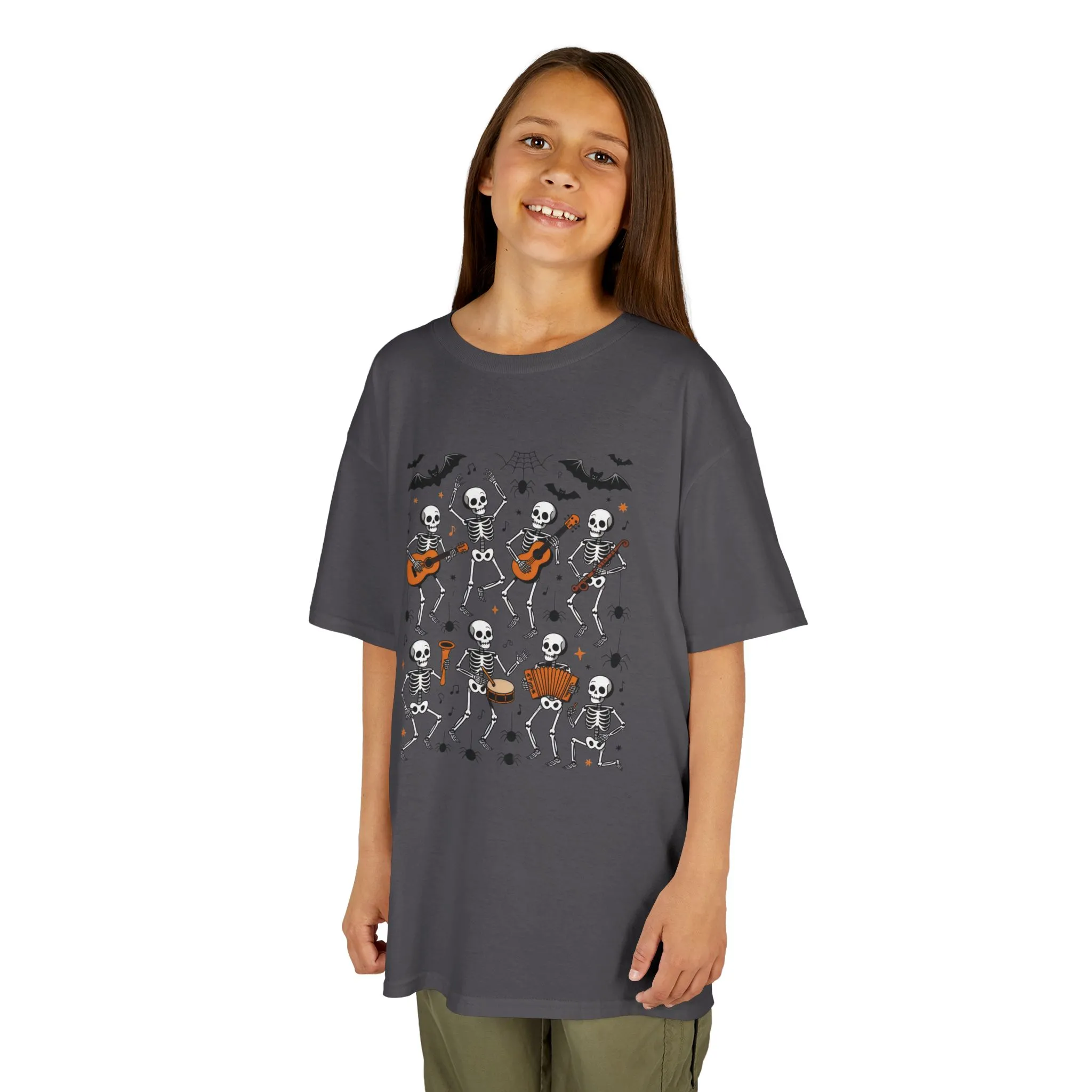 Cute Dancing Skeleton Halloween T-Shirt for Girls Boys, Funny Spooky Band Tee, Kids Halloween Party Top, Cute Fall Outfit Gift - Image 2