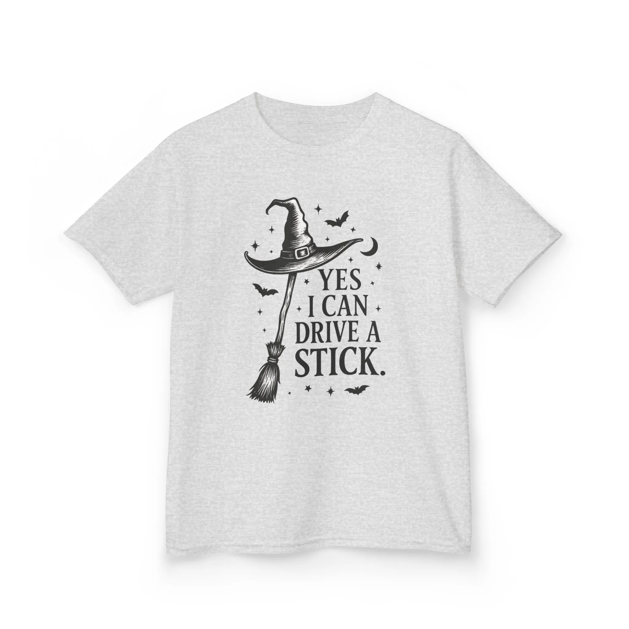 Yes I Can Drive a Stick Girls Witch T-Shirt, Cute Halloween Shirt for Kids, Girls Halloween Tee - Image 3