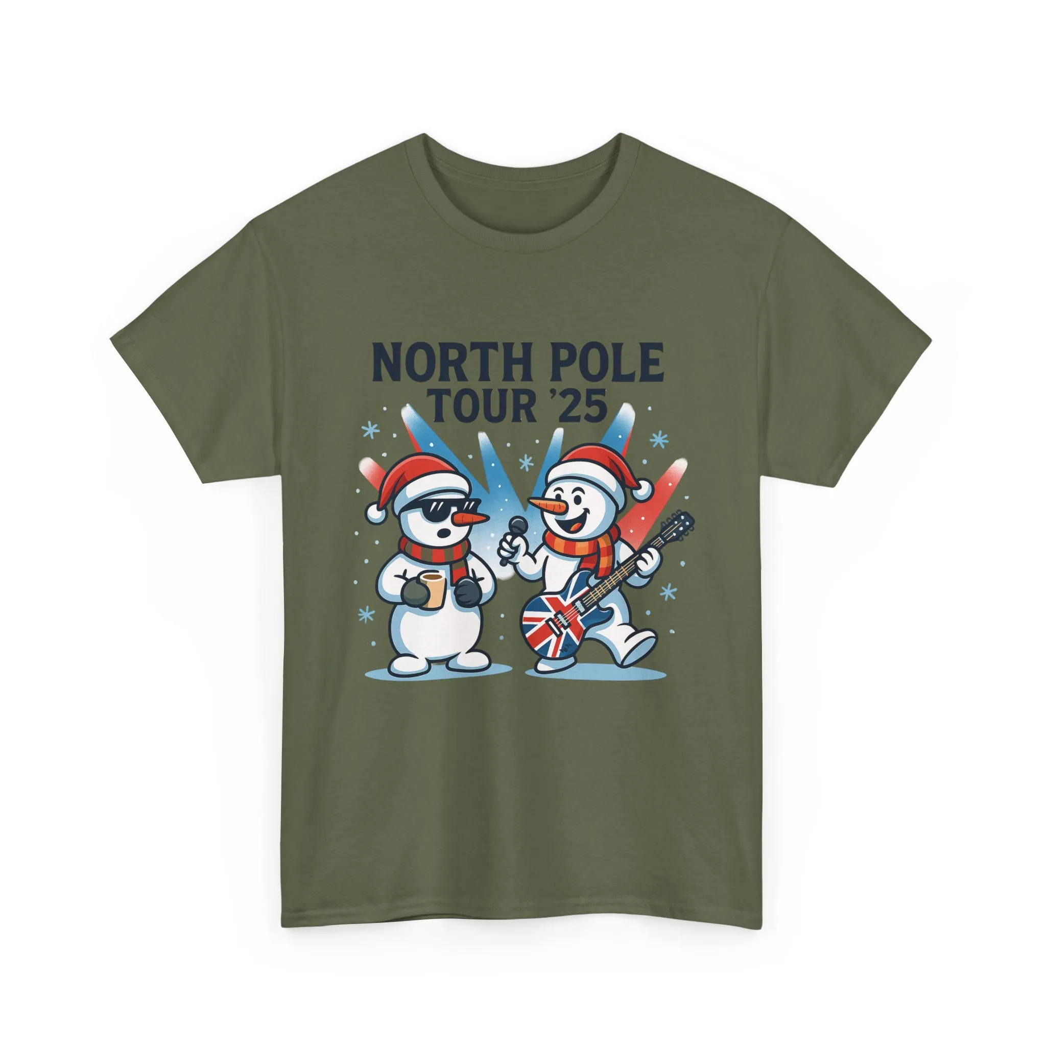 North Pole Tour 25 Men's Christmas T-Shirt, Funny Rock Music Holiday Tee - Image 7