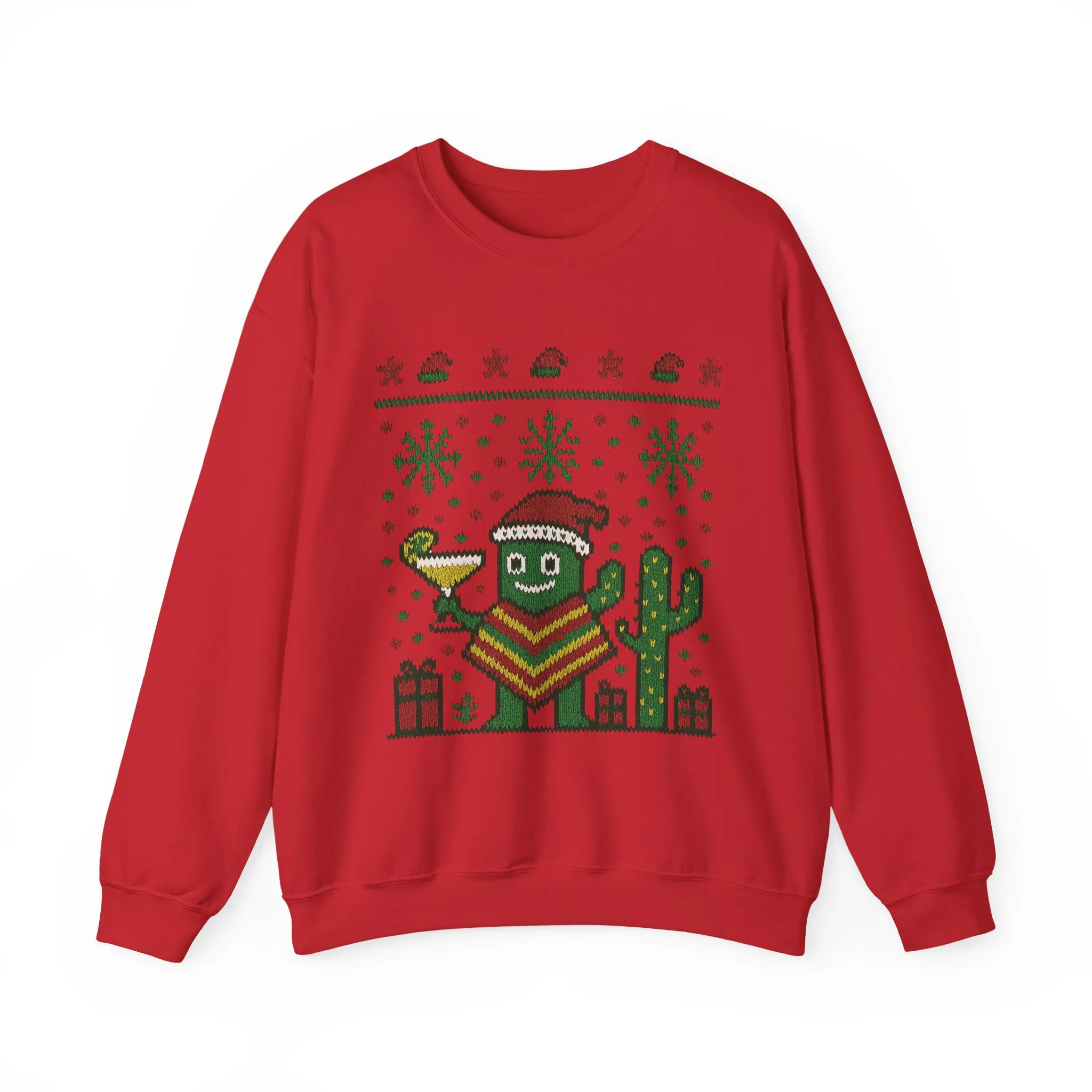 Festive Cactus Christmas Women's Sweatshirt, Funny Santa Hat Holiday Pullover, Women's Heavy Blend™ Crewneck Sweatshirt - Image 25