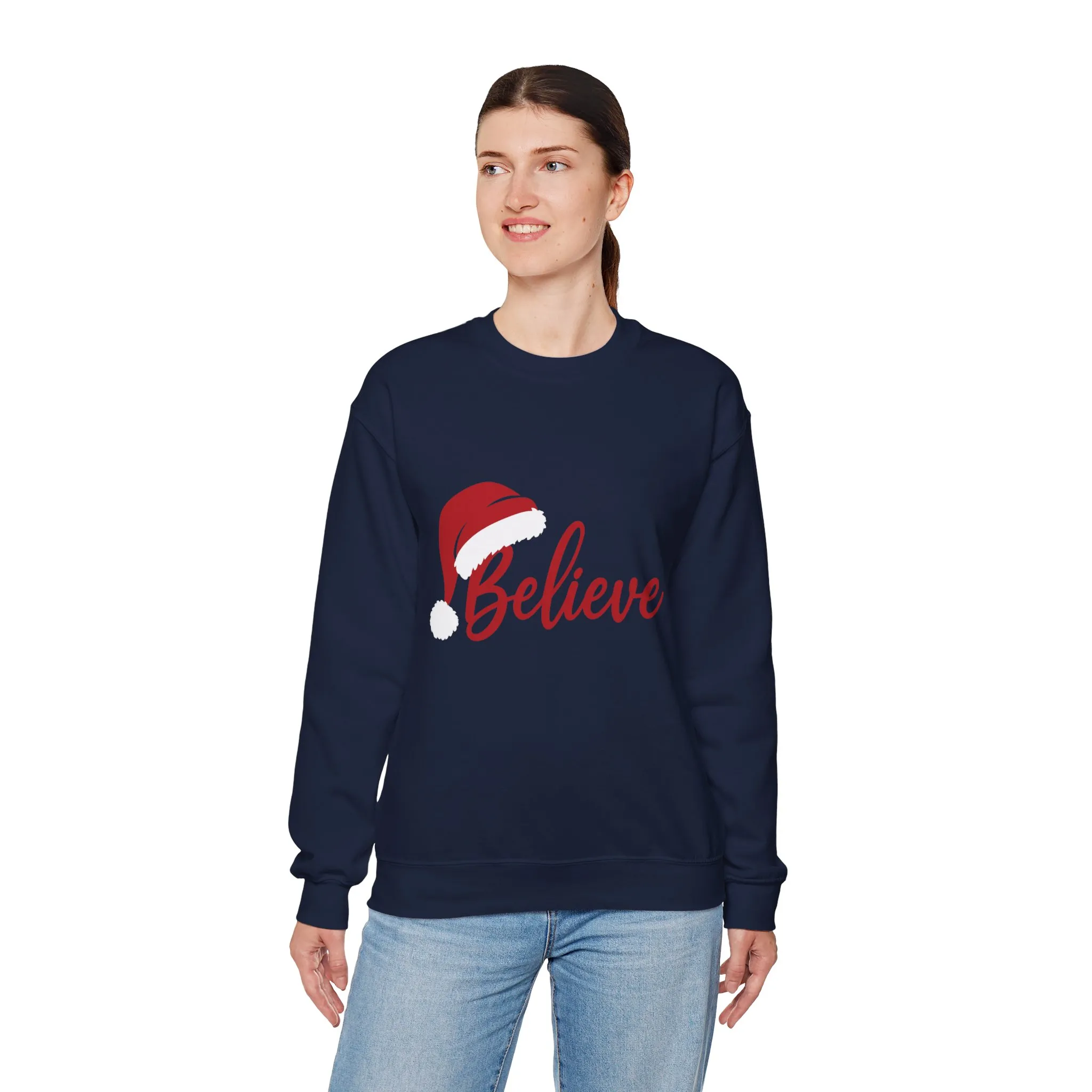 Believe Christmas Women's Sweatshirt, Minimalist Holiday Crewneck, Cozy Sweatshirt for Women - Image 18