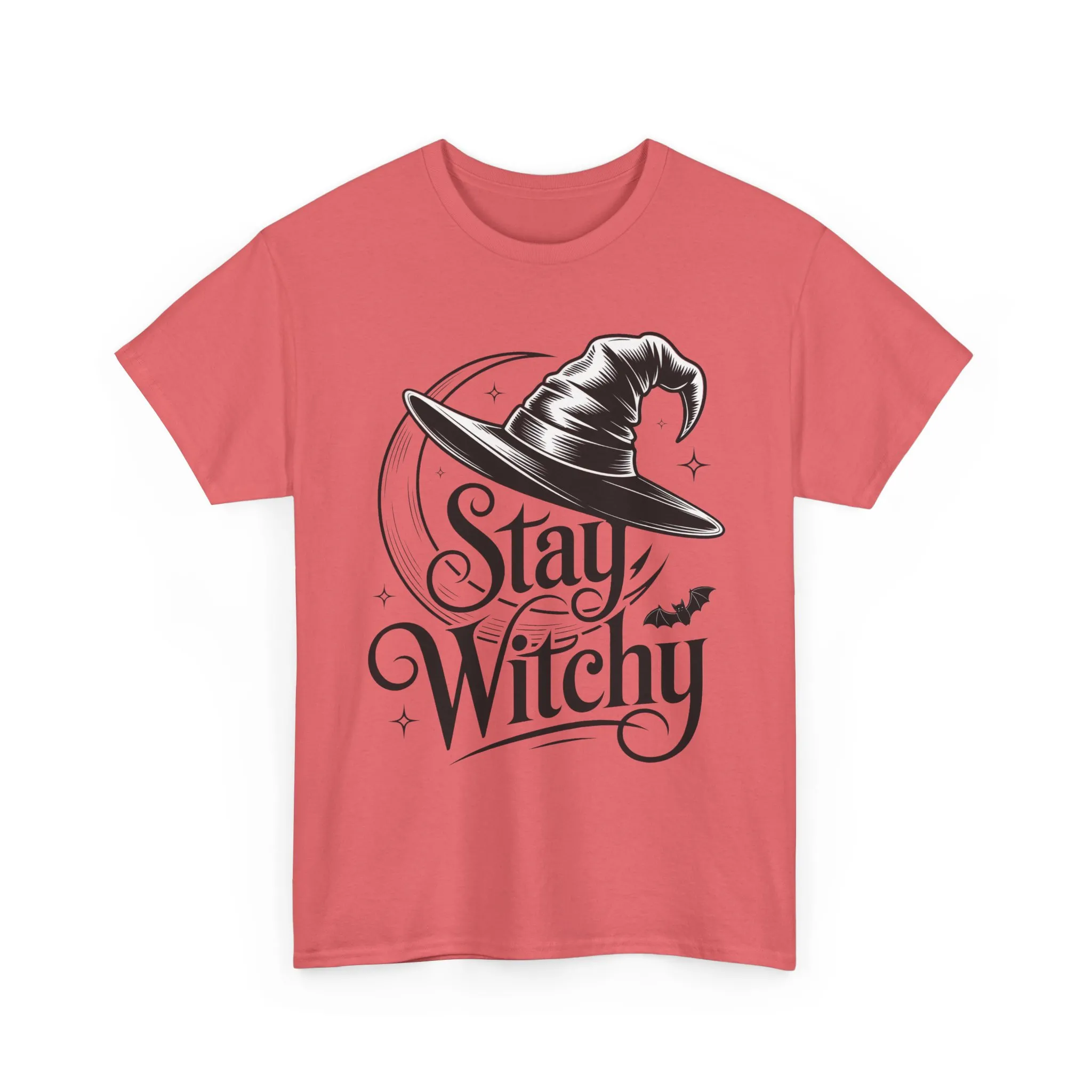 Stay Witchy Gothic Moon Witch Hat Women's T-Shirt, Minimalist Halloween Witchy Graphic Tee - Image 10