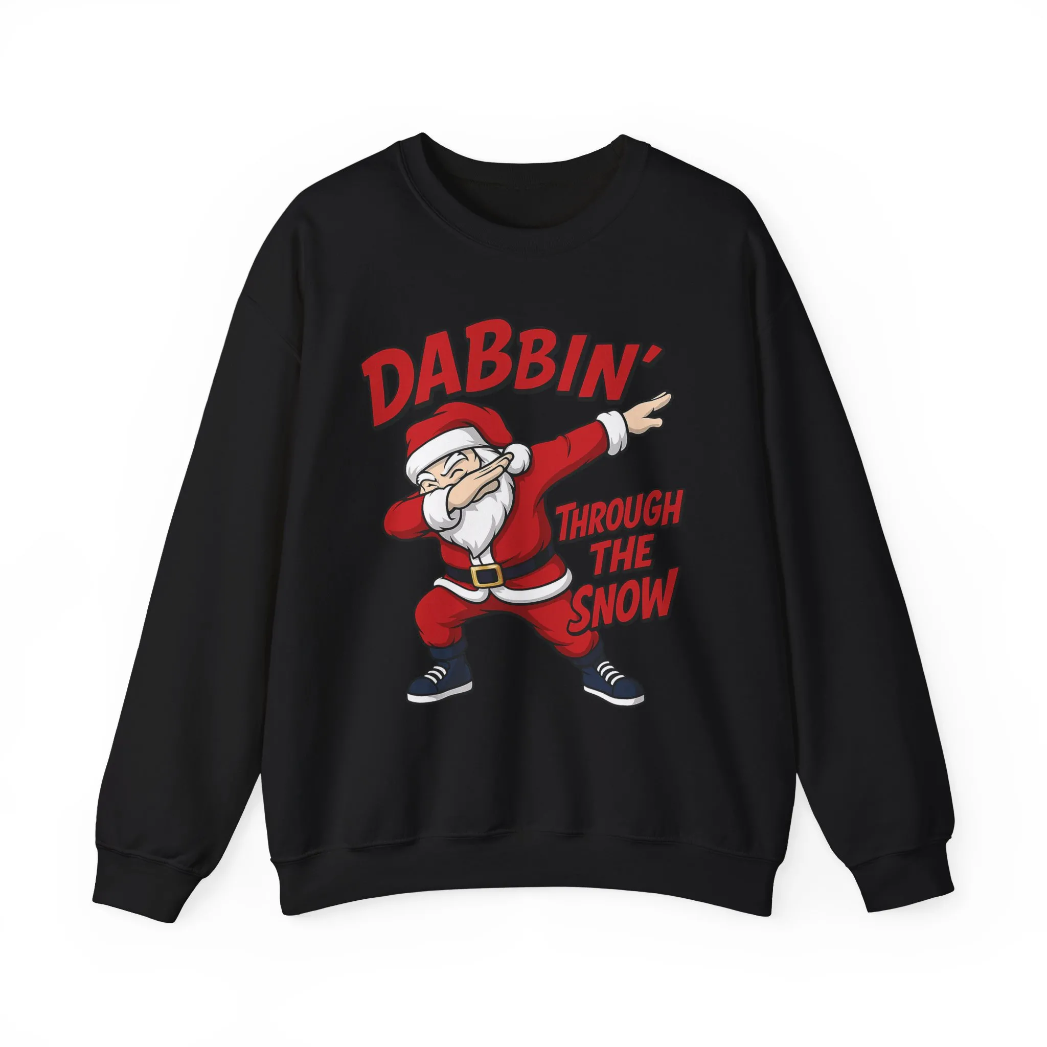 Dabbin Through The Snow Santa Men's Christmas Sweatshirt, Funny Holiday Jumper - Image 4