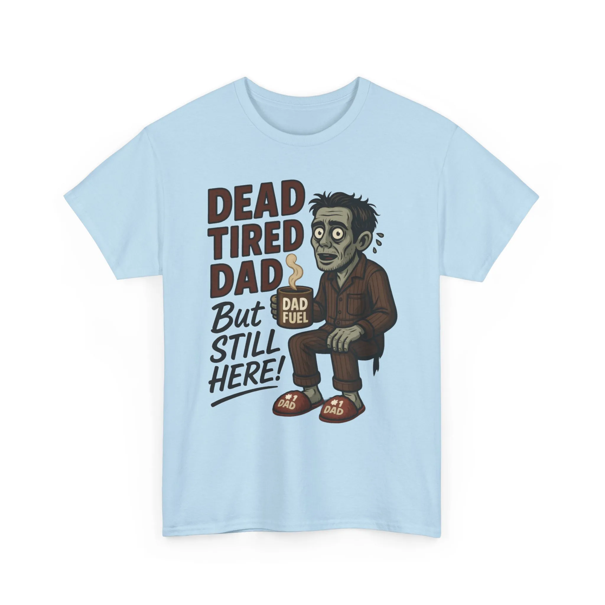 Dead Tired Dad Funny Zombie Coffee Men's T-Shirt, Father's Day Gift for Men, Dad Fuel Graphic Tee, Halloween Dad Tee - Image 31