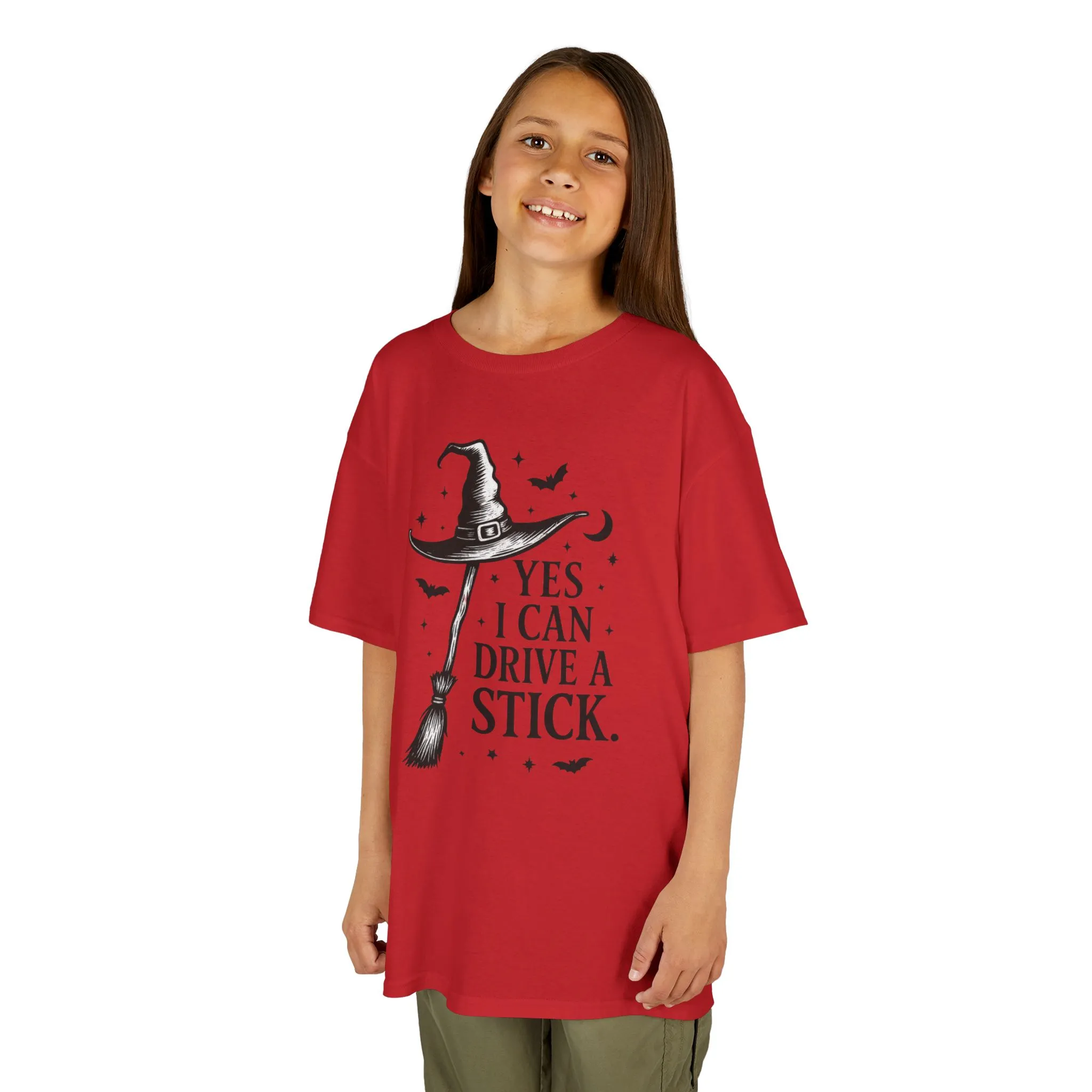 Yes I Can Drive a Stick Girls Witch T-Shirt, Cute Halloween Shirt for Kids, Girls Halloween Tee - Image 18