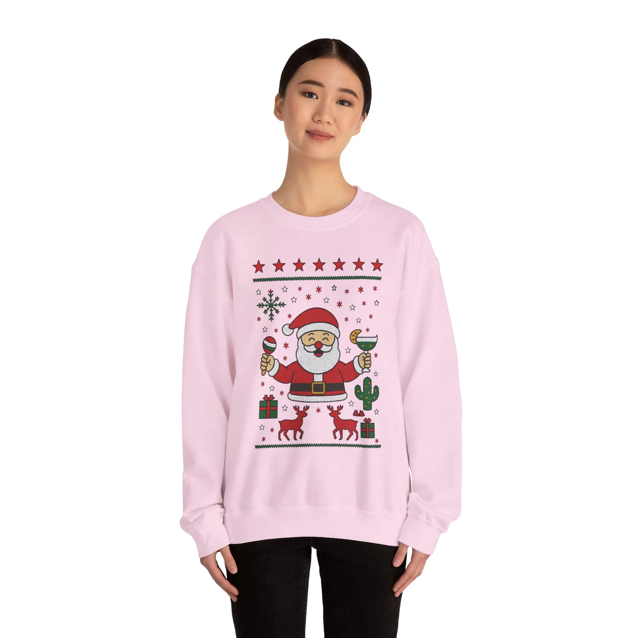 Funny Santa Women's Christmas Sweatshirt, Holiday Party Pullover - Image 20