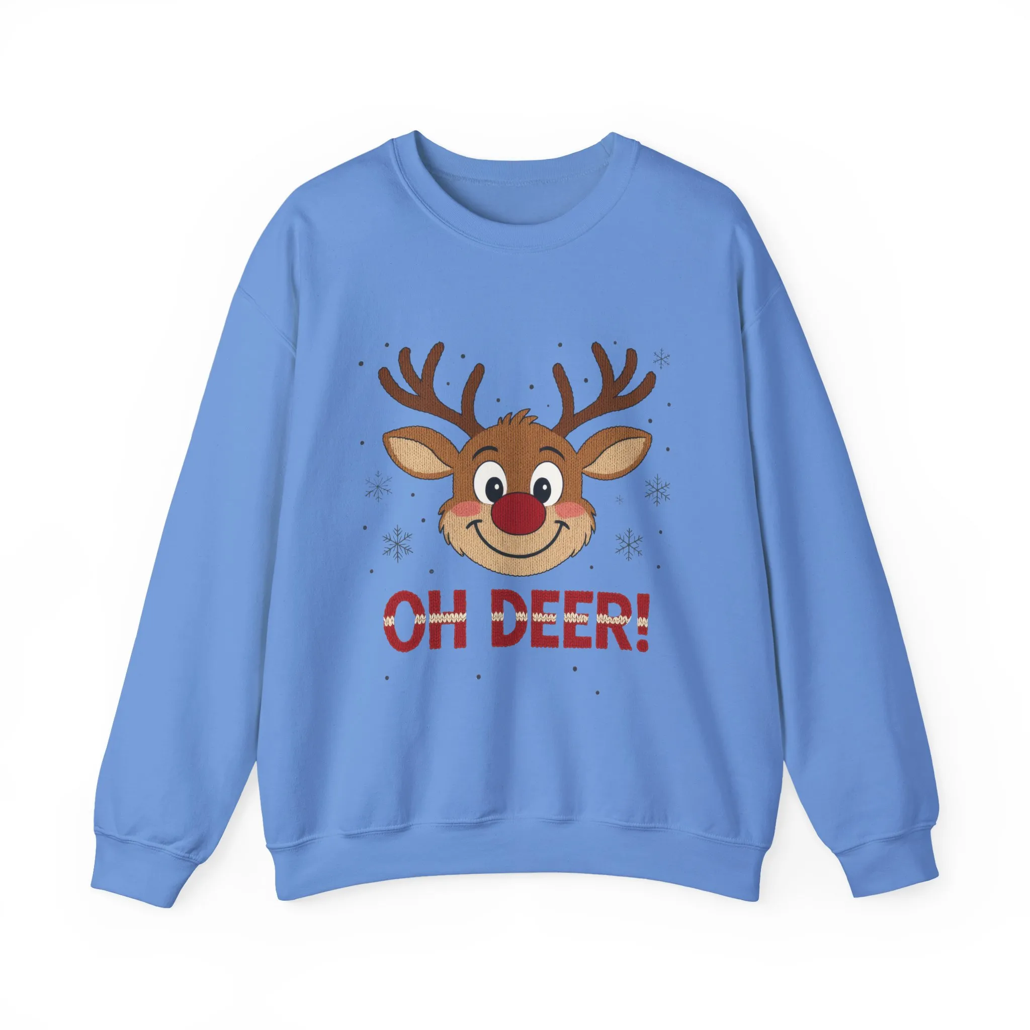 Womens Oh Deer Christmas Sweatshirt, Cute Reindeer Holiday Pullover, Women's Crewneck Sweatshirt - Image 16