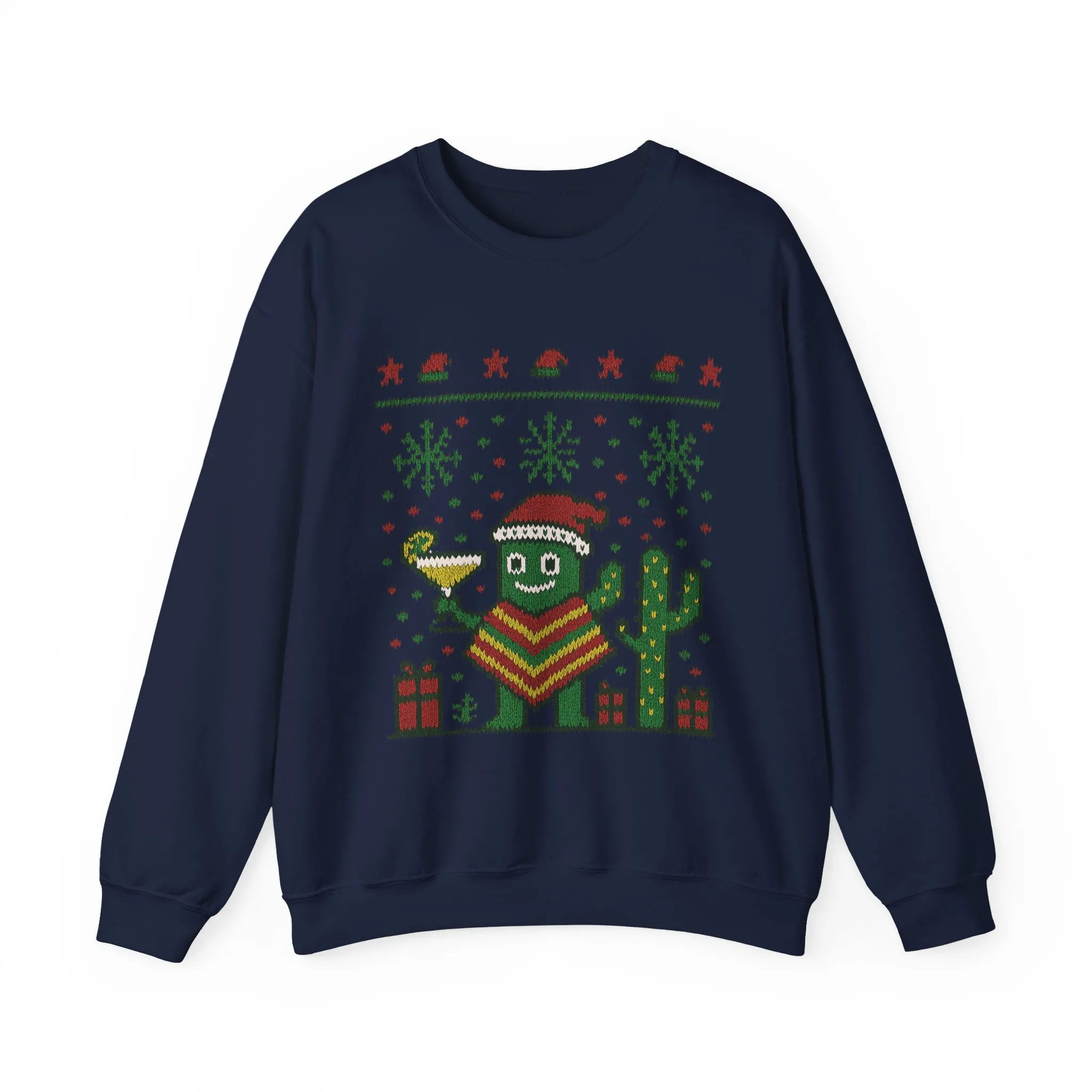 Festive Cactus Christmas Women's Sweatshirt, Funny Santa Hat Holiday Pullover, Women's Heavy Blend™ Crewneck Sweatshirt - Image 19