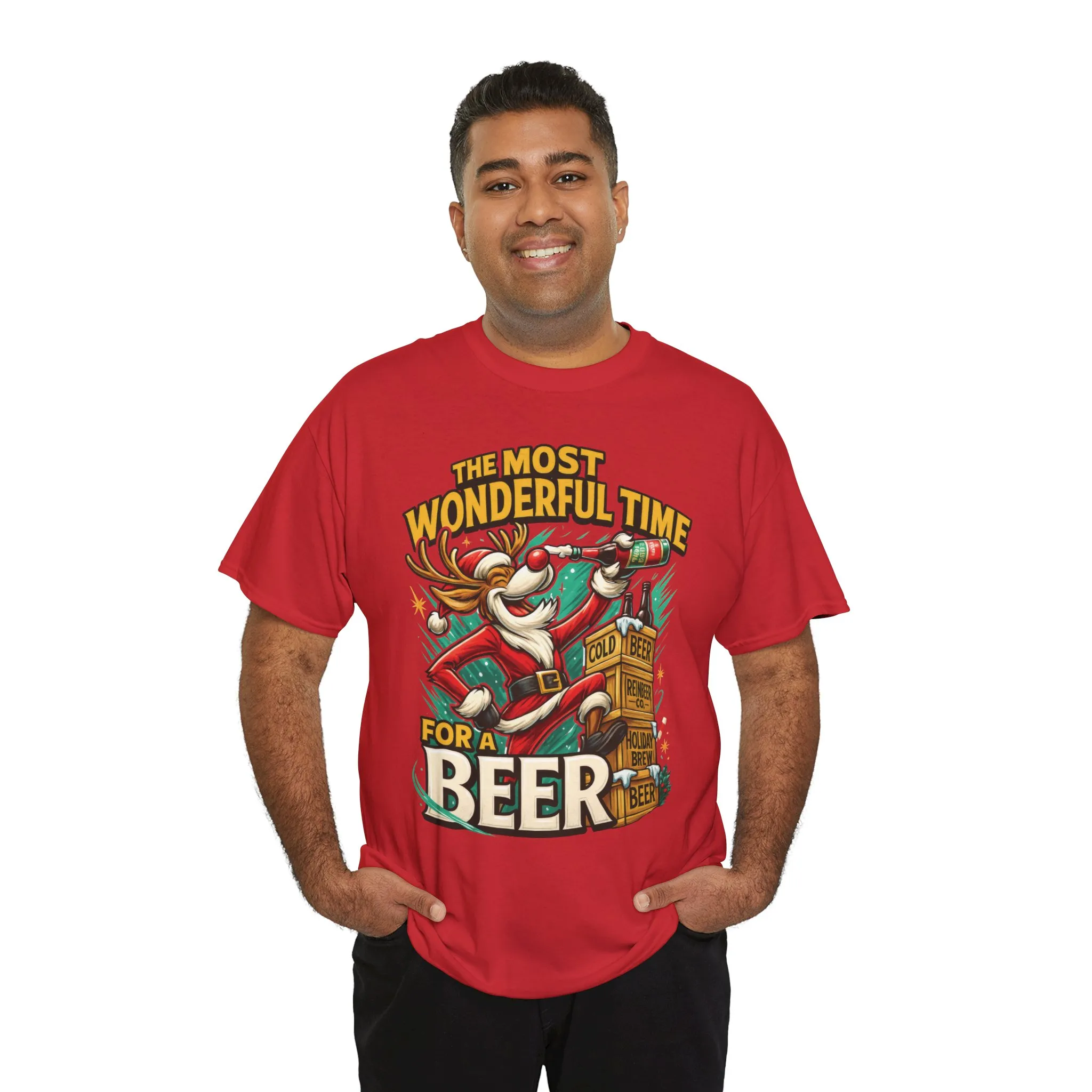 Funny Christmas Beer T-Shirt for Men, The Most Wonderful Time for a Beer - Image 27