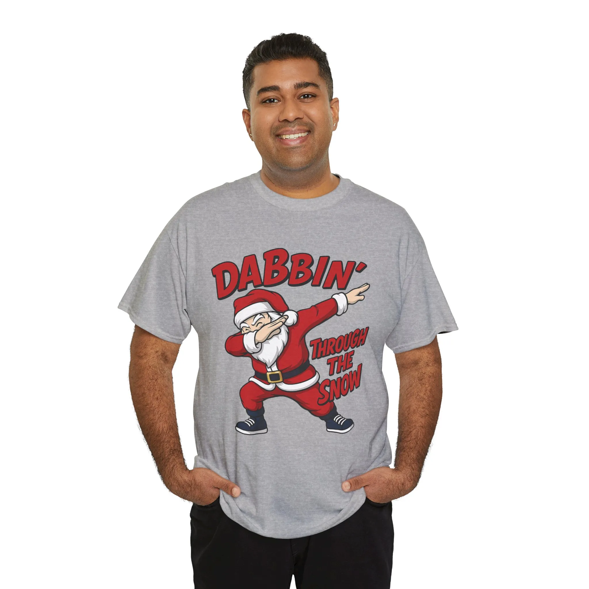 Dabbin Through The Snow Santa Men's Christmas T-Shirt, Funny Holiday Tee - Image 12