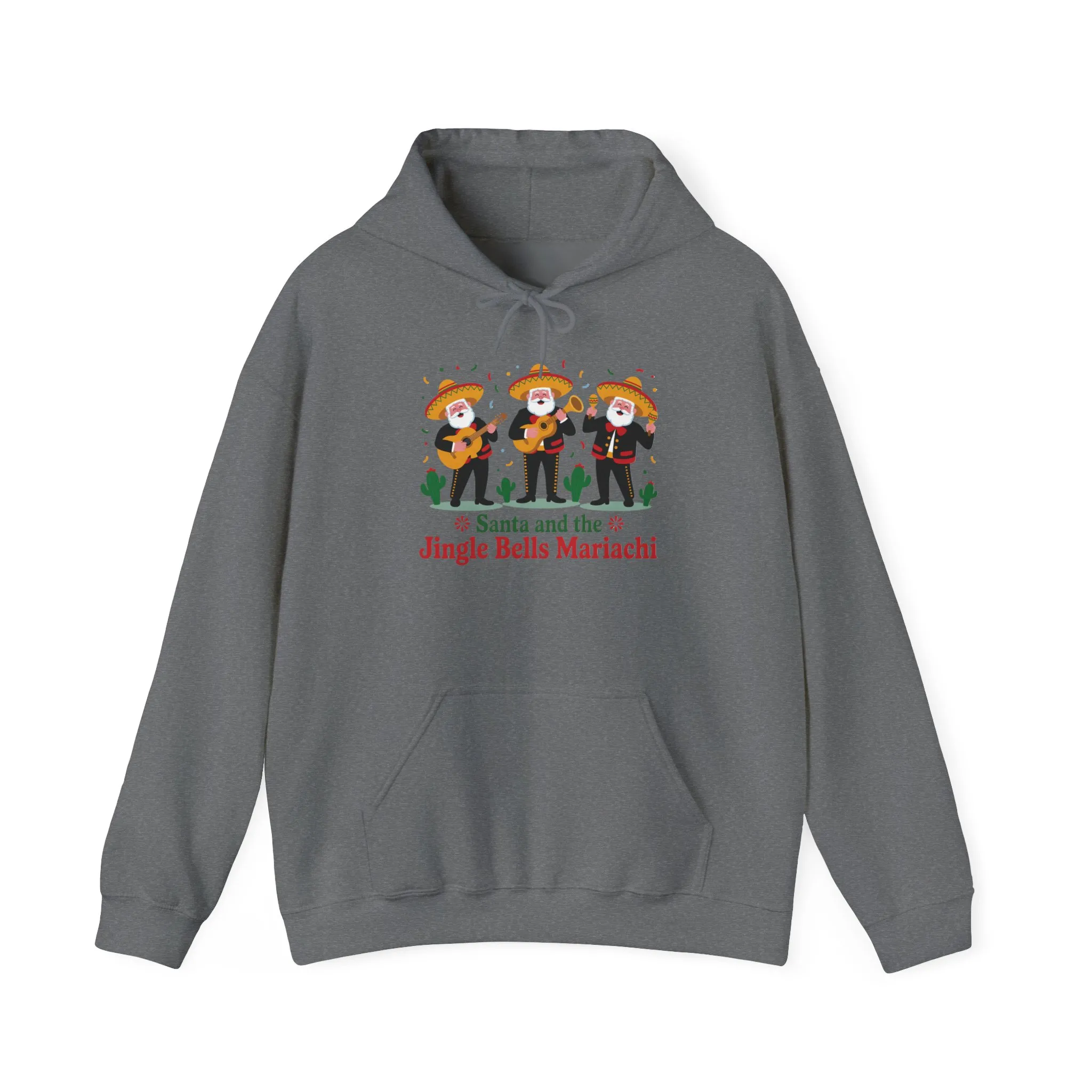 Santa and the Jingle Bells Mariachi Hoodie, Funny Mexican Santa Christmas Hoodie, Latin Fiesta Holiday Sweatshirt - Image 13