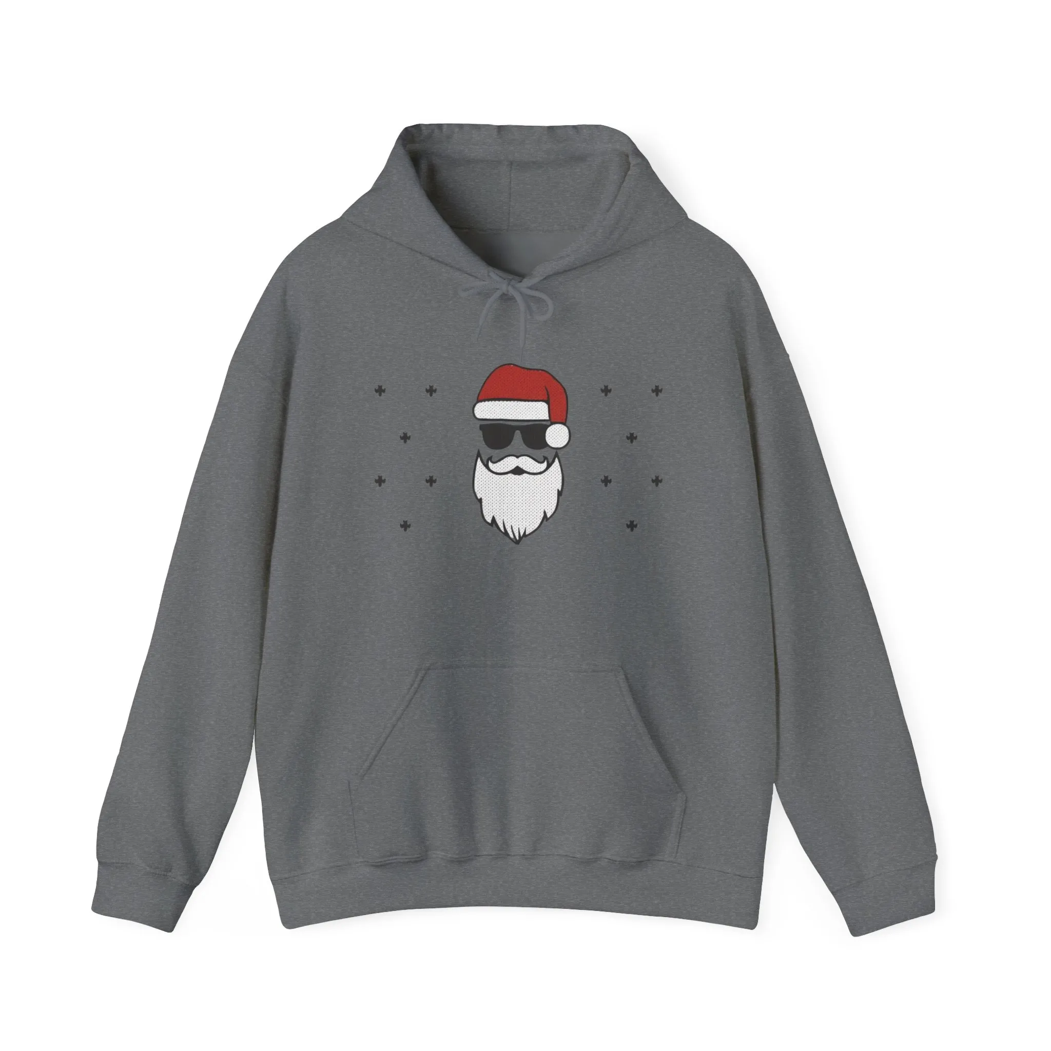 Cool Santa Men’s Hoodie, Funny Christmas Sweatshirt, Retro Knit Holiday Style - Image 13